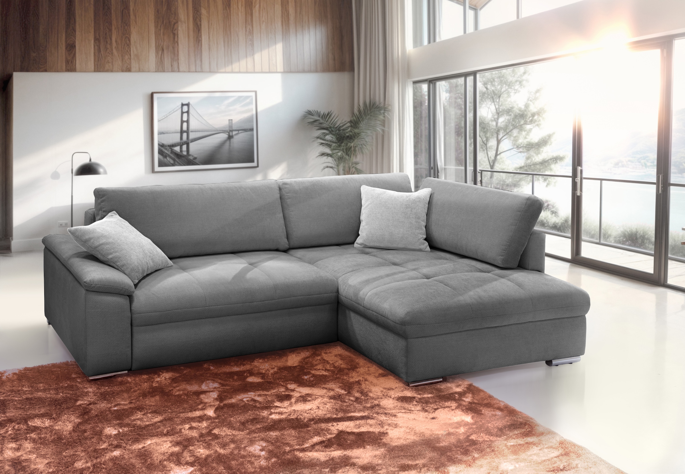 exxpo - sofa fashion Ecksofa »Casa Grande inkl. Bettfunktion, Bettkasten, OTTOs Choice, bequem«, L-Form, guter Sitzkomfort, grosse Liegefläche