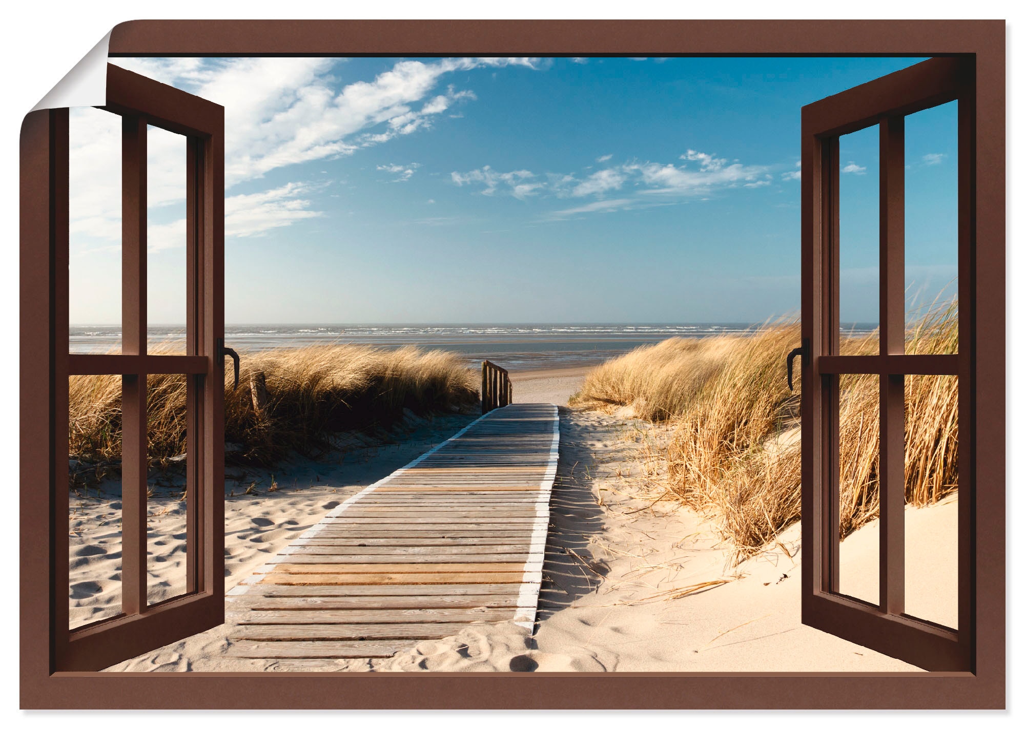 Artland Wandbild »Fensterblick Nordseestrand auf Langeoog«, Fensterblick, (1  St.), als Leinwandbild, Wandaufkleber oder Poster in versch. Grössen online  kaufen | Jelmoli-Versand