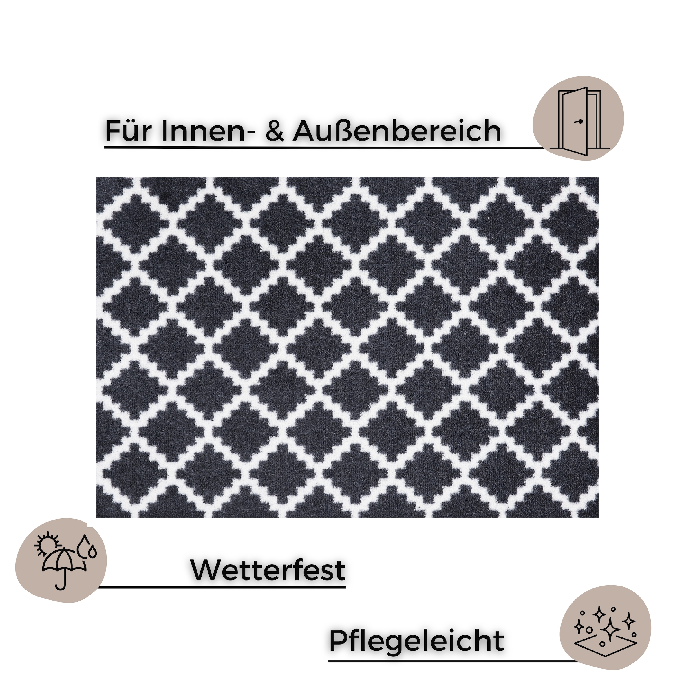 HANSE Home Fussmatte »Elegance, Türmatte«, rechteckig, 7 mm Höhe, Schmutzfangmatte, Innen und Aussen, Rutschfest, Wetterfest, Türmatte