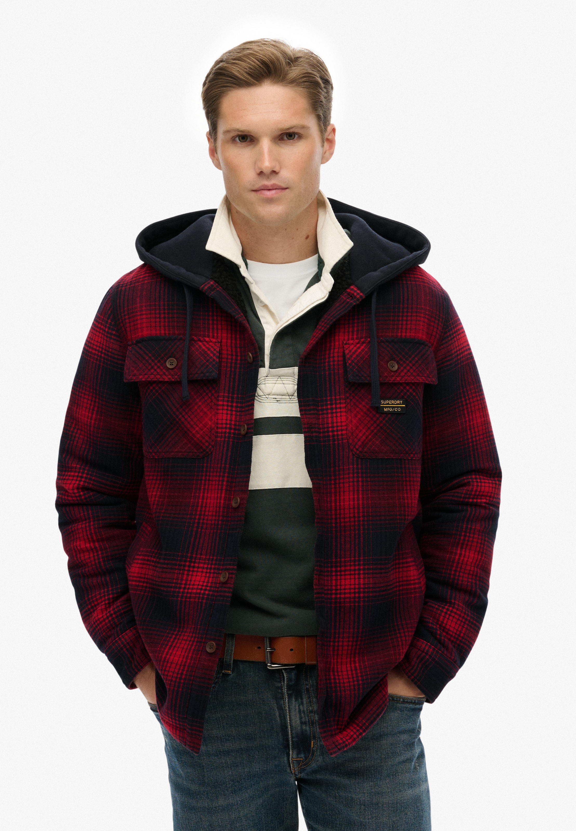 Superdry Langarmhemd »SURPLUS HOODED CHECK SHIRT«