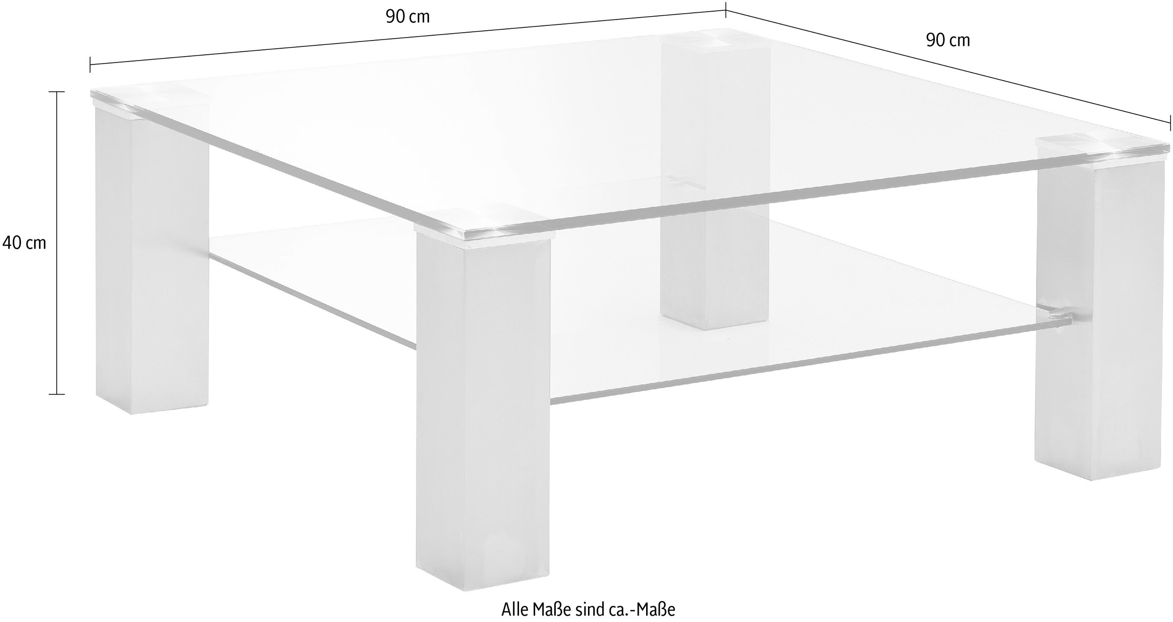 MCA furniture Couchtisch »Asta«, Glastisch mit Sicherheitsglas, belastbar  bis 20 kg online kaufen | Jelmoli-Versand