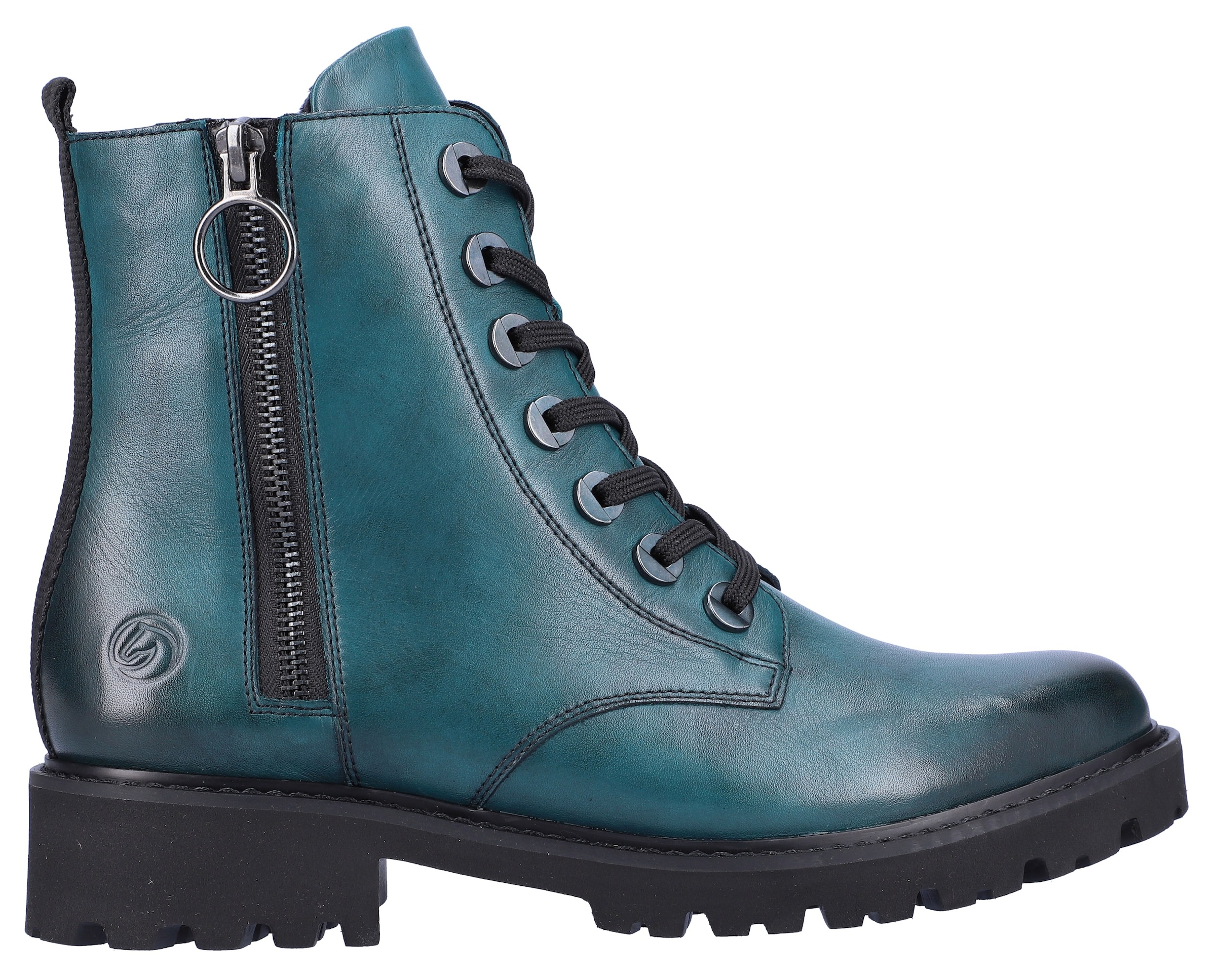 Remonte Schnürstiefelette, Blockabsatz, Stiefelette, Schnürboots, Flats im Used Look