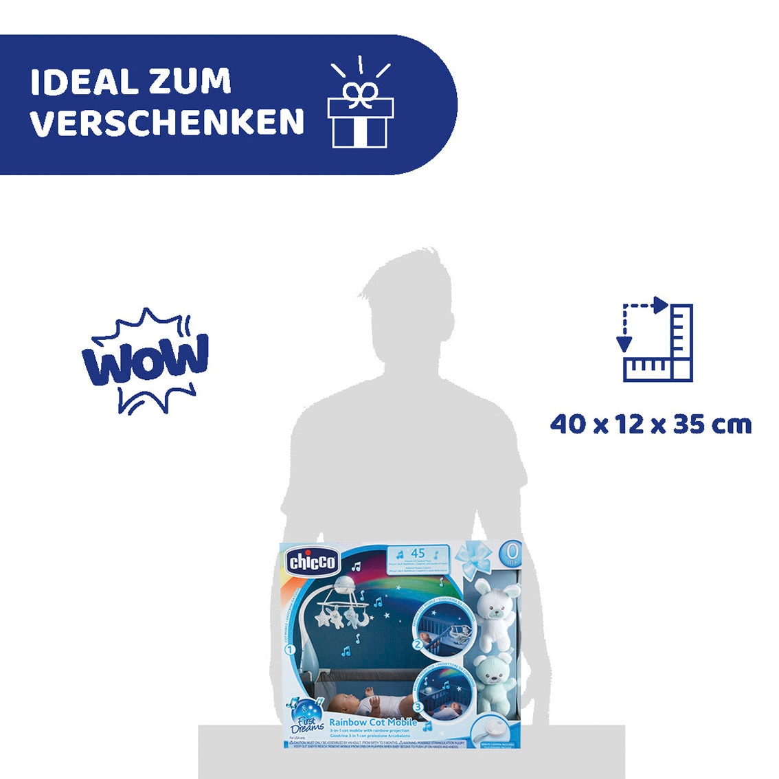 Chicco Mobile »3in1, blau«, mit Regenbgenprojektion