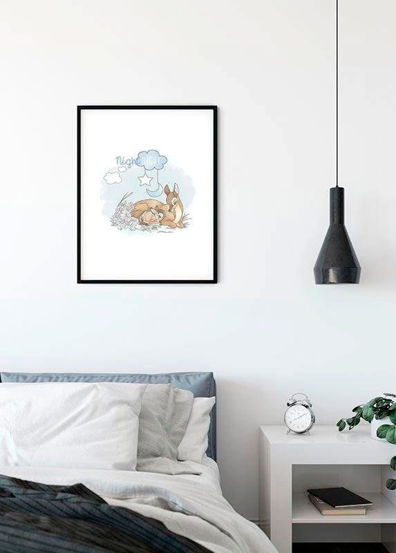 Komar Poster »Bambi Good Night«, Disney, (1 St.), Kinderzimmer, Schlafzimmer, Wohnzimmer