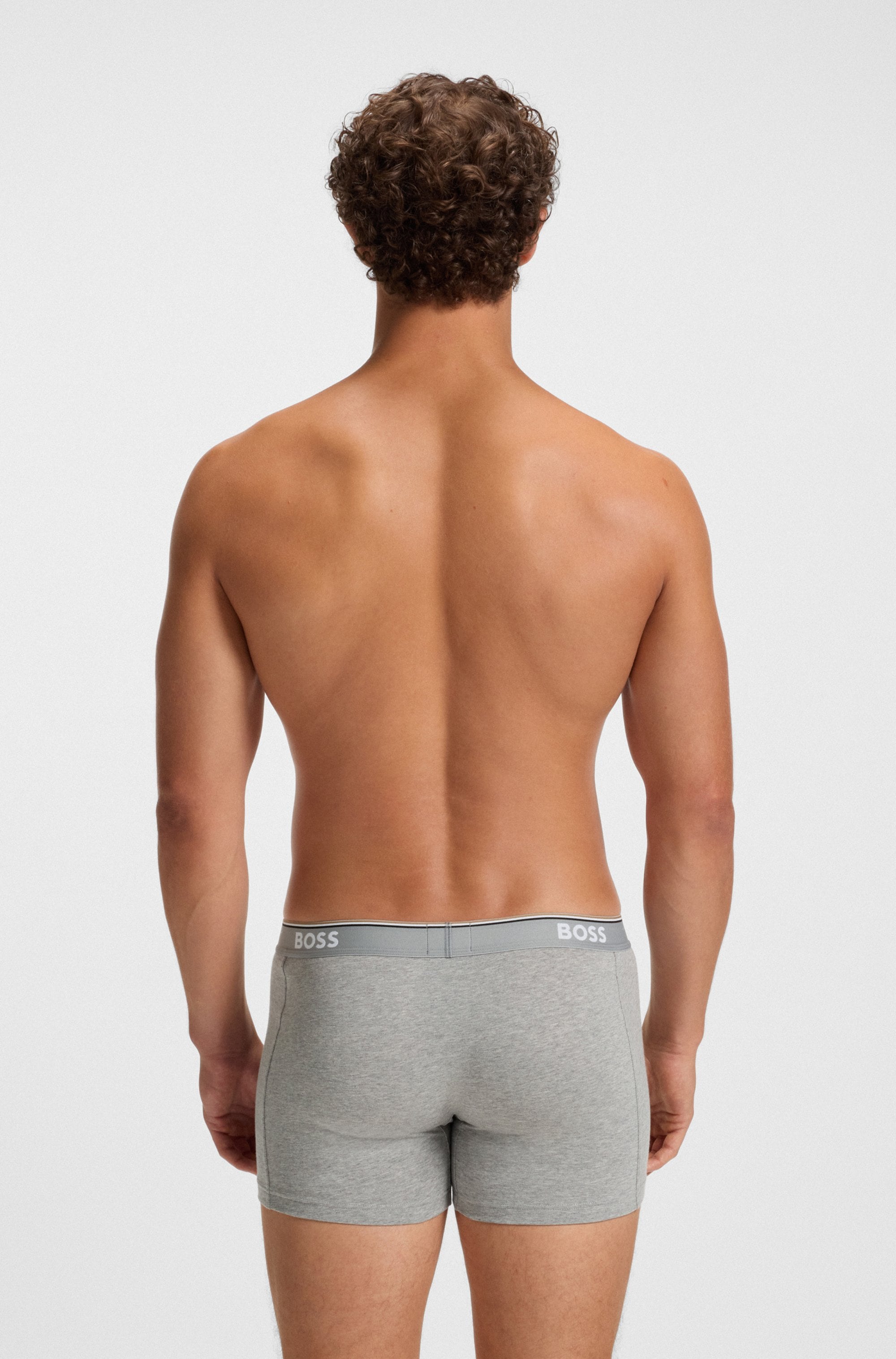 BOSS Langer Boxer »Brief 3 PACK«, mit farblich passendem Webbund