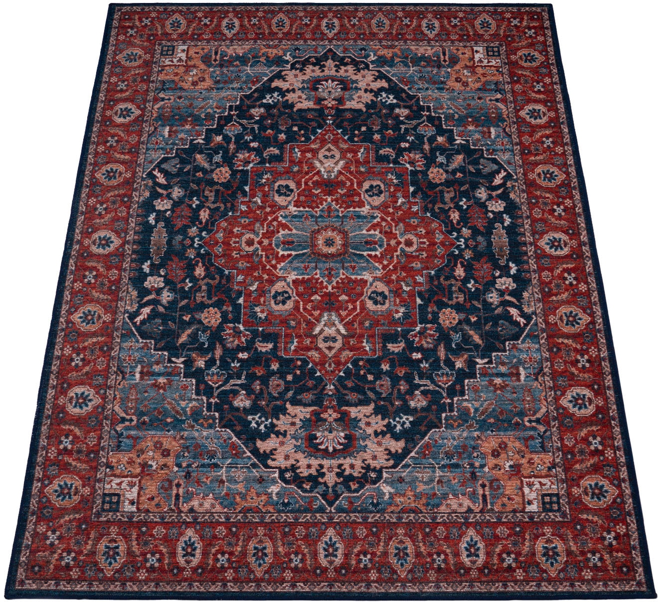 Paco Home Teppich »Bordeaux 242«, rechteckig, 4 mm Höhe, Kurzflor, Orient-Optik, Vintage Design, waschbar