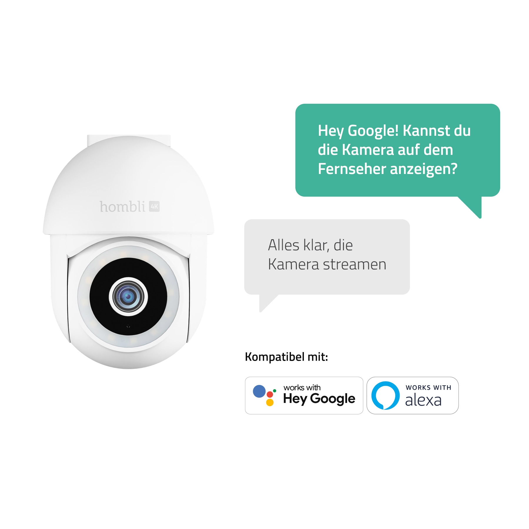 Hombli Überwachungskamera »Pan & Tilt Cam 4K«, Aussenbereich