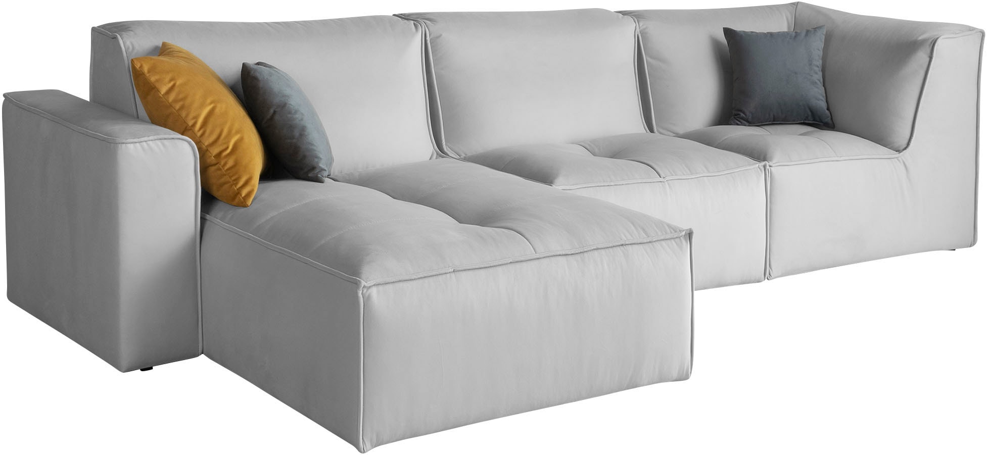 RAUM.ID Ecksofa »Monolid L-Form«, (4 St.), Module einzeln für individuelle Zusammenstellung, Bezug in Teddy-Optik