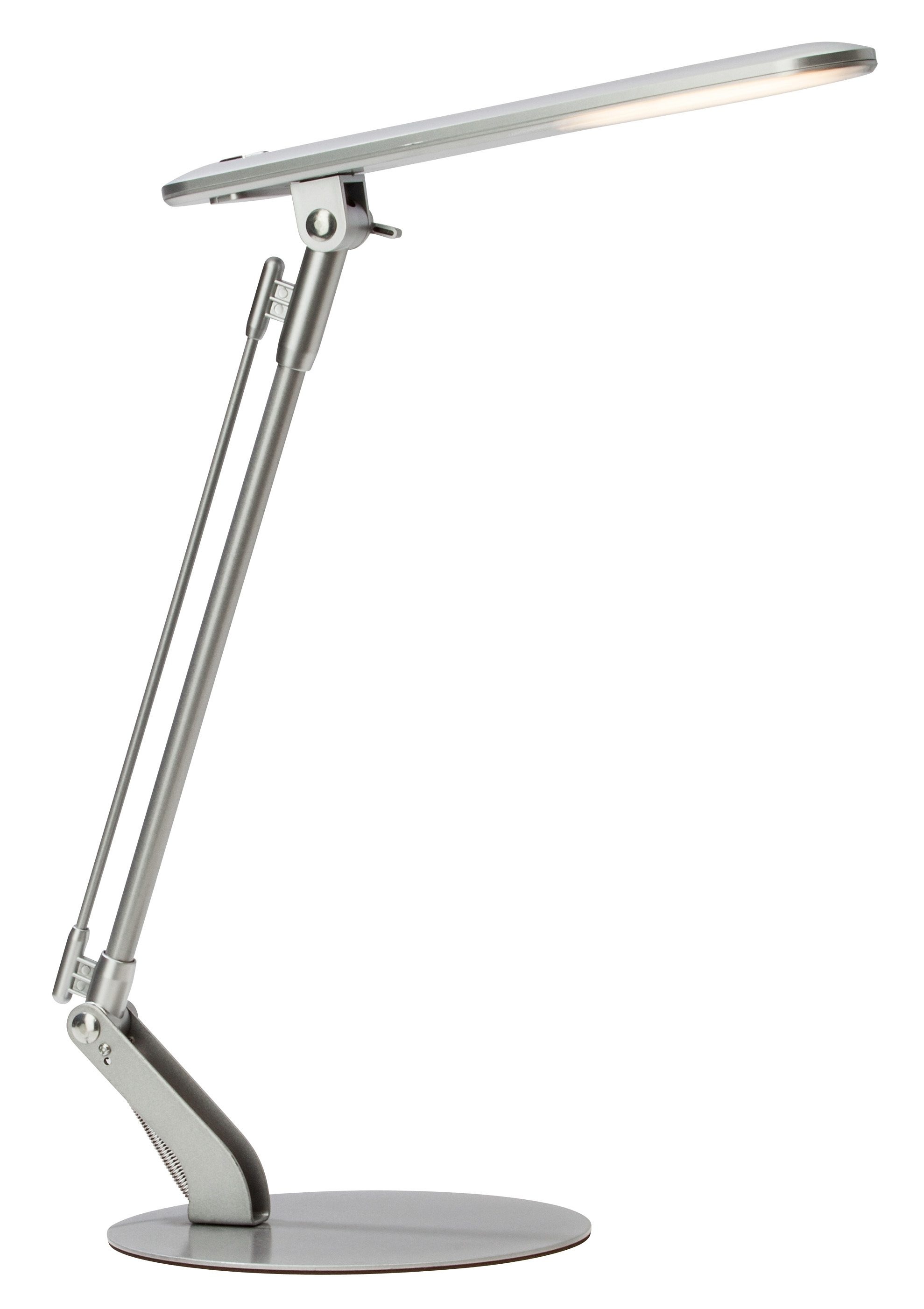 Brilliant LED Schreibtischlampe »BRENDAN«, 1 flammig, Leuchtmittel LED-Modul LED fest integriert, 46cm Höhe, höhenverstellbar, Metall, schwenkbar, grau, Druckschalter