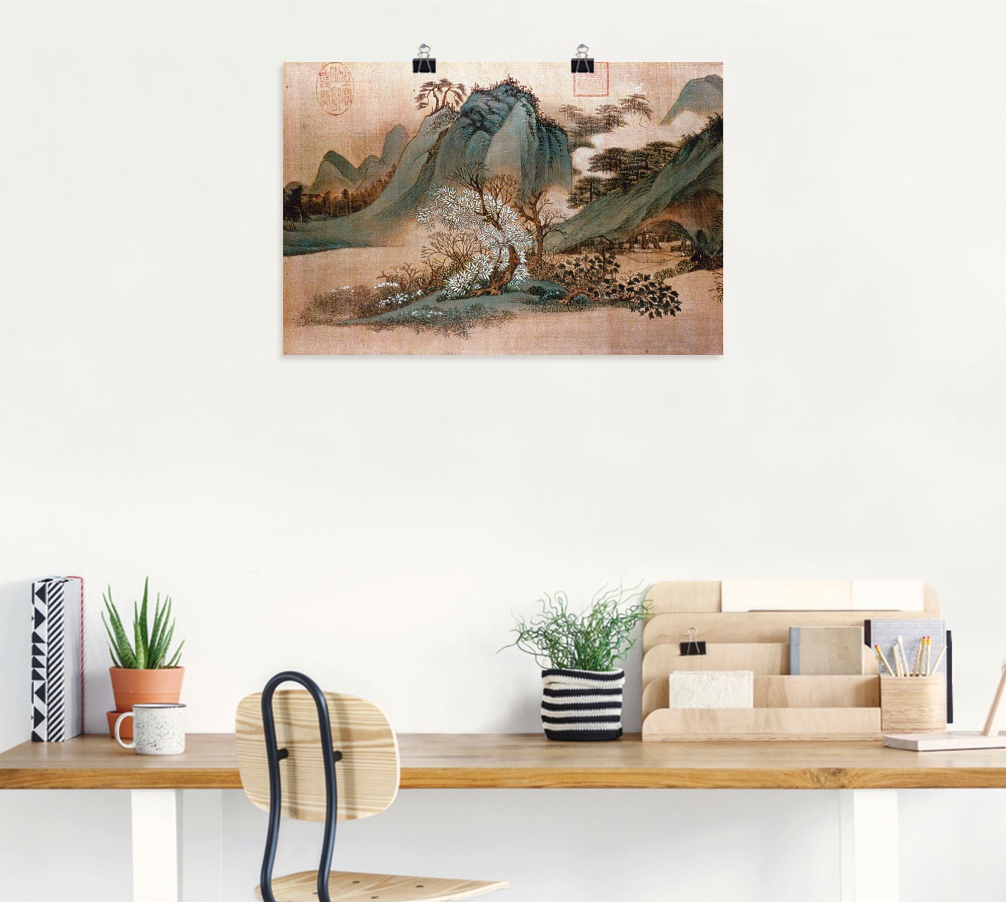 Artland Wandbild »Weisse Wolken und grüne Berge«, Asien, (1 St.), als Leinwandbild, Poster in verschied. Grössen