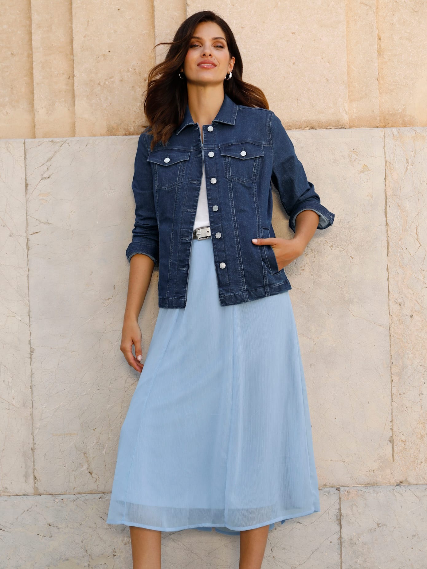 Classic Basics Jeansjacke ohne Kapuze