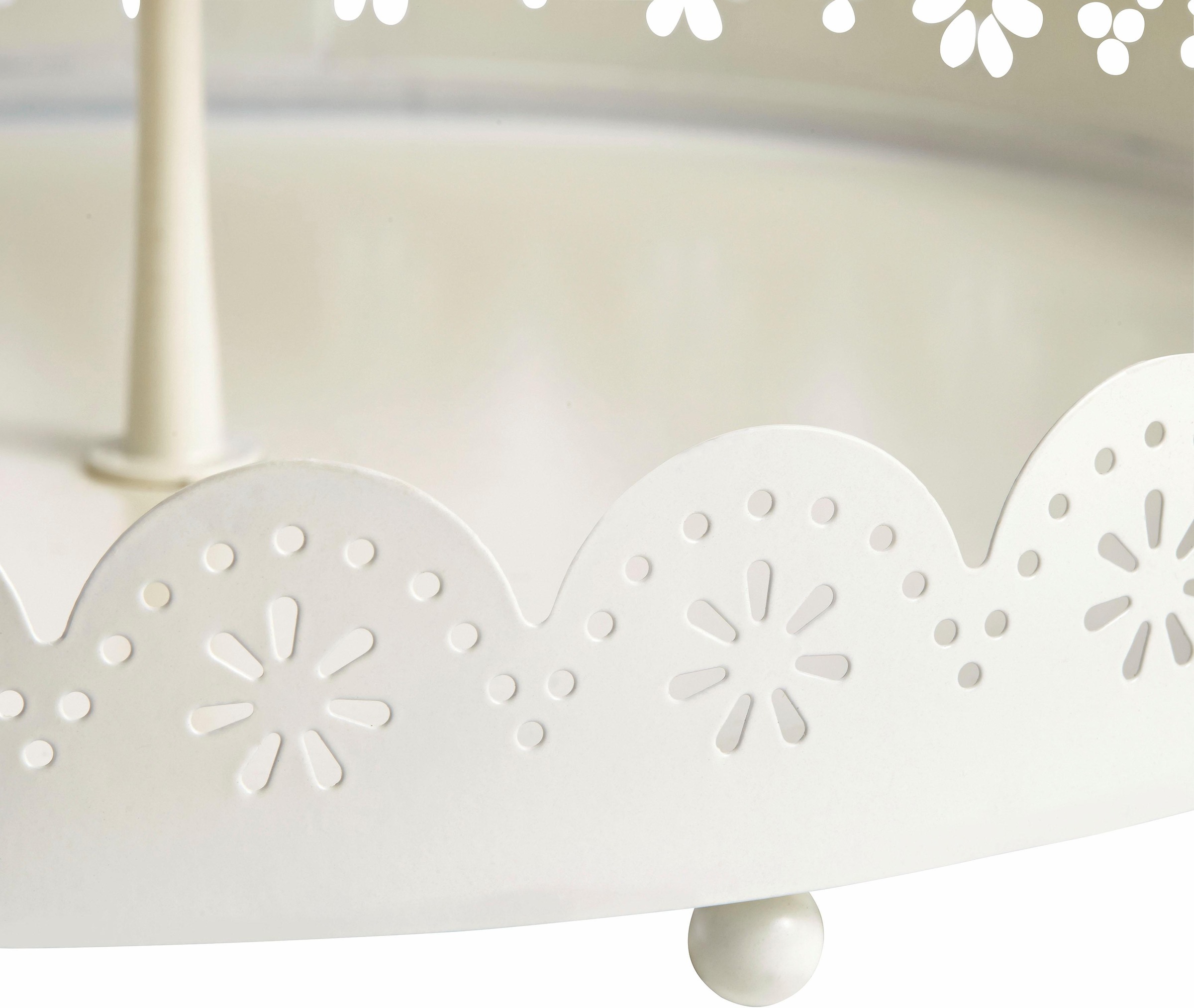 OTTO home Dekoetagere "mit schönen, verspielten Ausstanzungen und Details" Etagere 3-stufig, Höhe 42 cm, rund, aus Metall