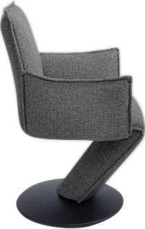 K+W Komfort & Wohnen Esszimmerstuhl "Drive, Drehstuhl" () Sessel mit federnder Sitzschale, Drehteller in Metall schwarz Struktur