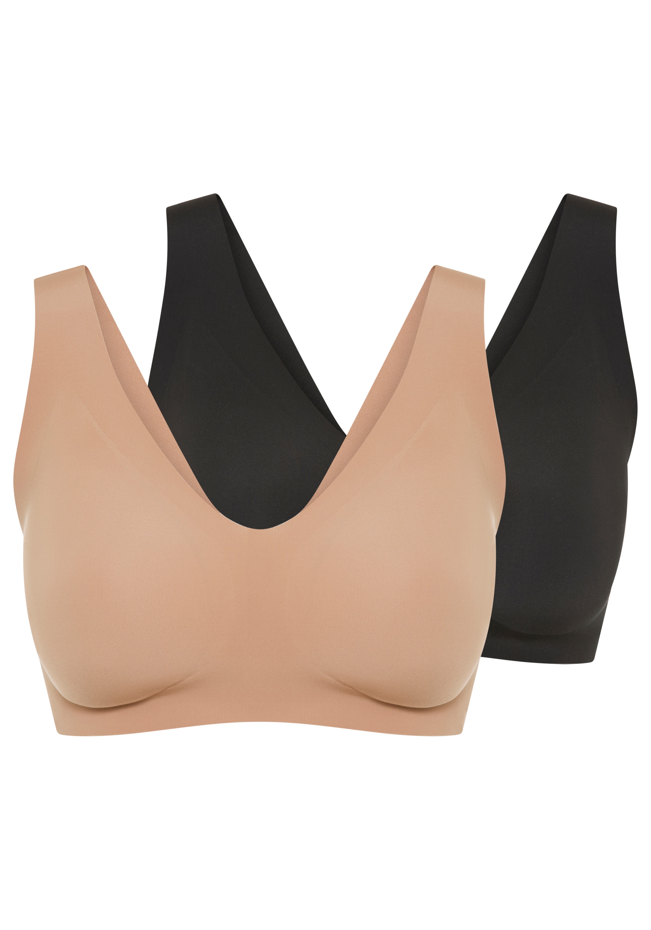 sloggi Bralette »ZERO Feel 2.0« 2er Pack, nahtlos, herausnehmbare Pads, tiefes Dekolleté, Mikrofaser