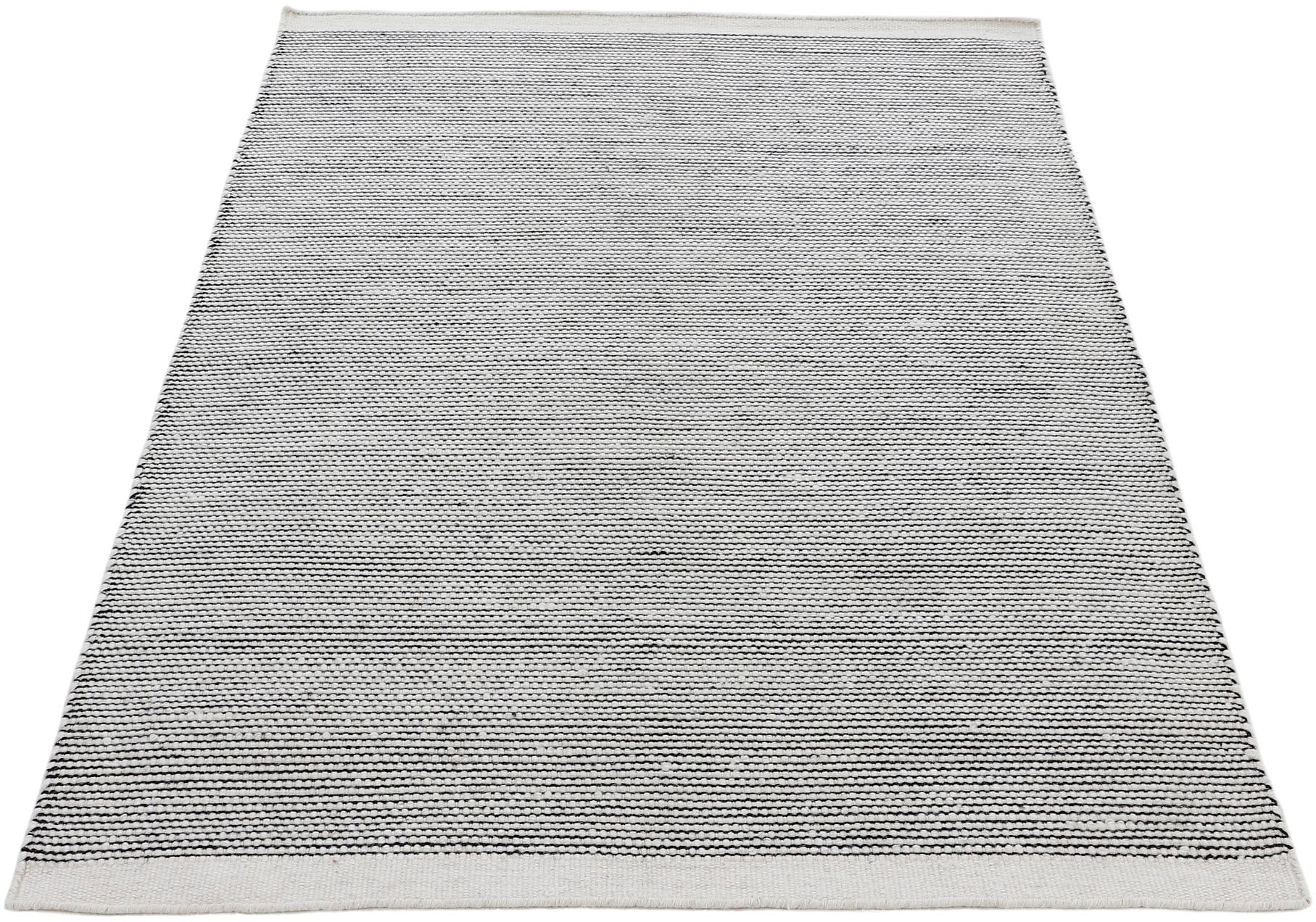 carpetfine Wollteppich »Mona,  auch als Läufer«, rechteckig, 5 mm Höhe, 80% Wolle, Wendeteppich aus Wolle/Baumwolle, Wohnzimmer