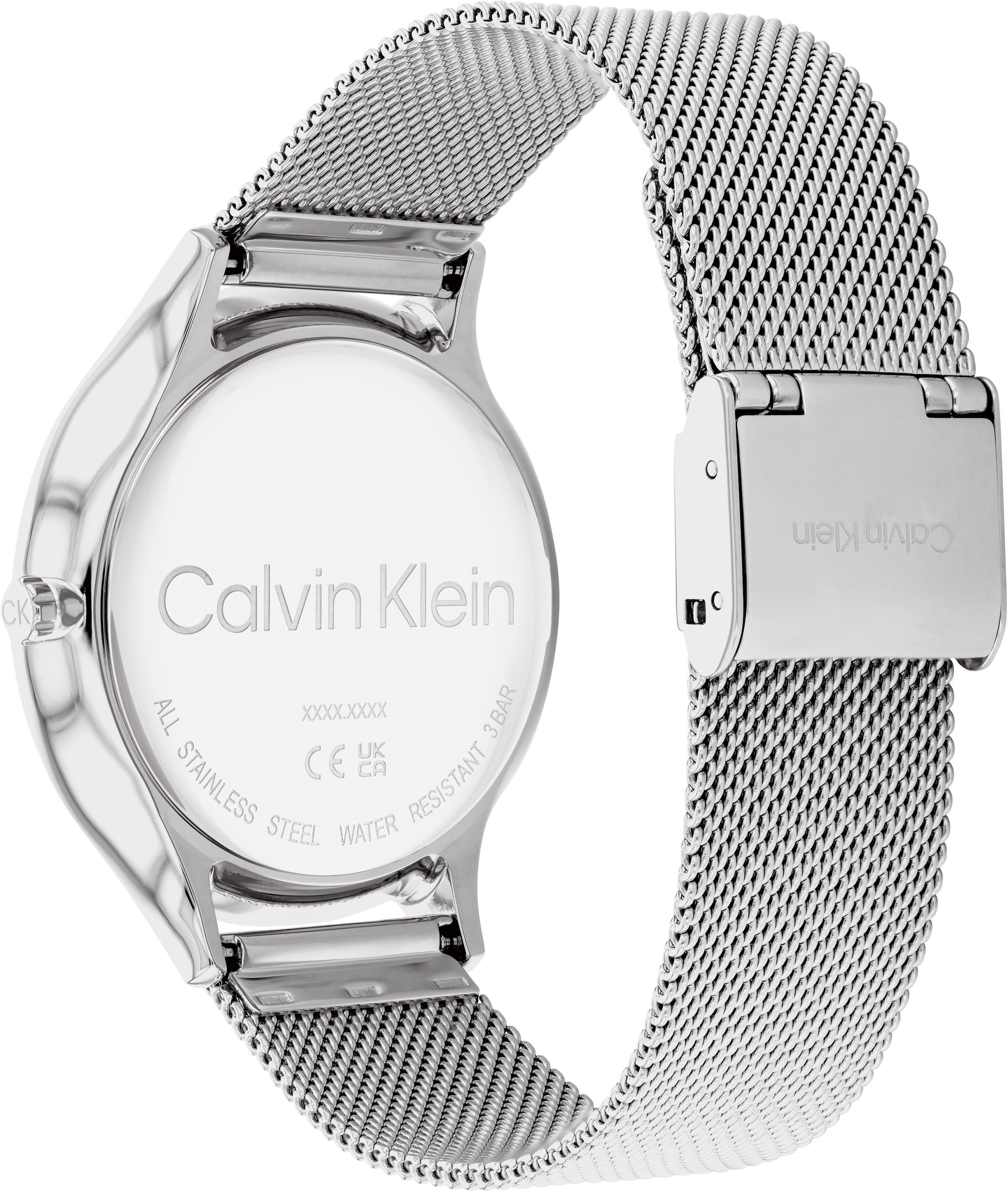 Calvin Klein Quarzuhr »TIMELESS 2H«, Armbanduhr, Damenuhr, Mineralglas, Edelstahlarmband