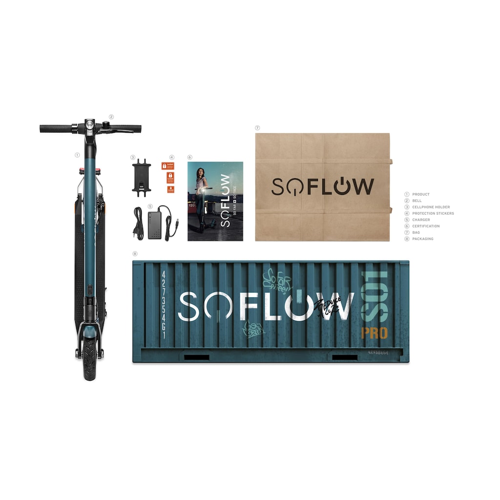 soflow E-Scooter »SO1 Pro«, 20 km/h, 15 km