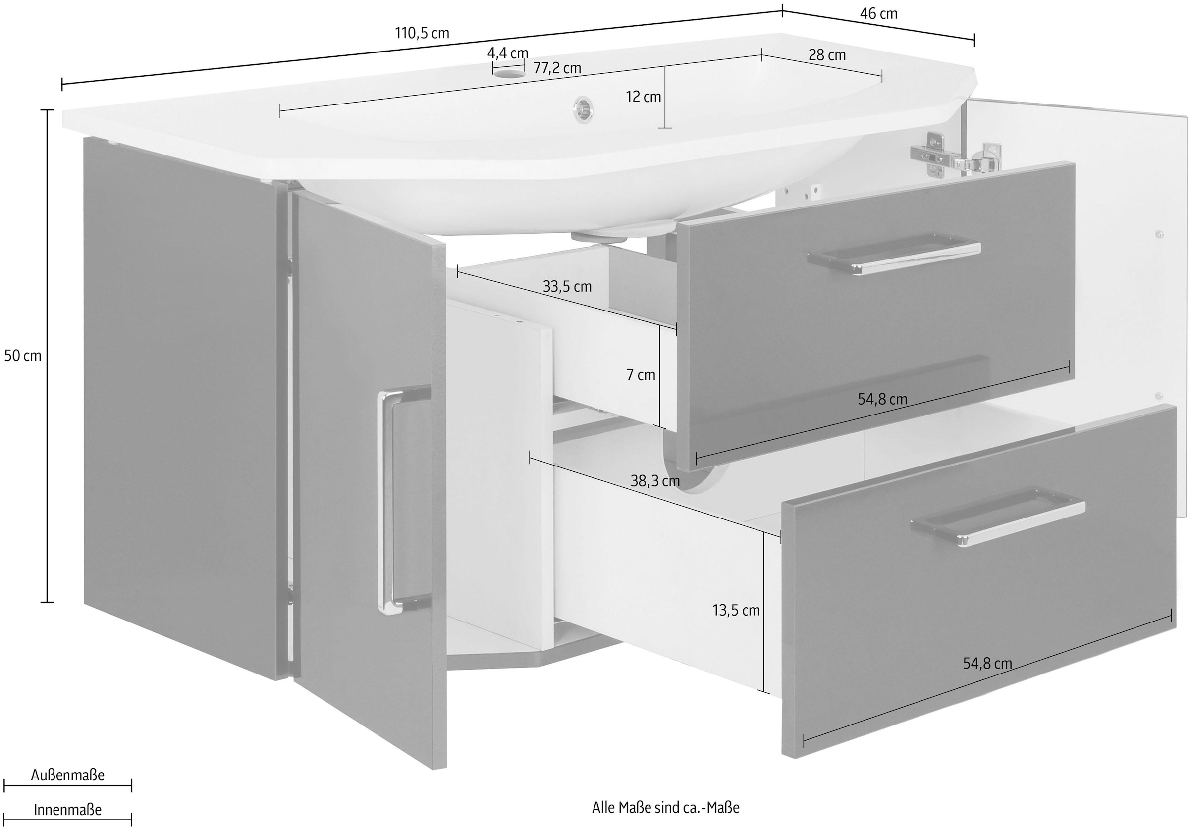 ❤ OPTIFIT »Ava«, Shop 110 Mineralgussbecken Waschtisch Jelmoli-Online Breite mit im cm, entdecken