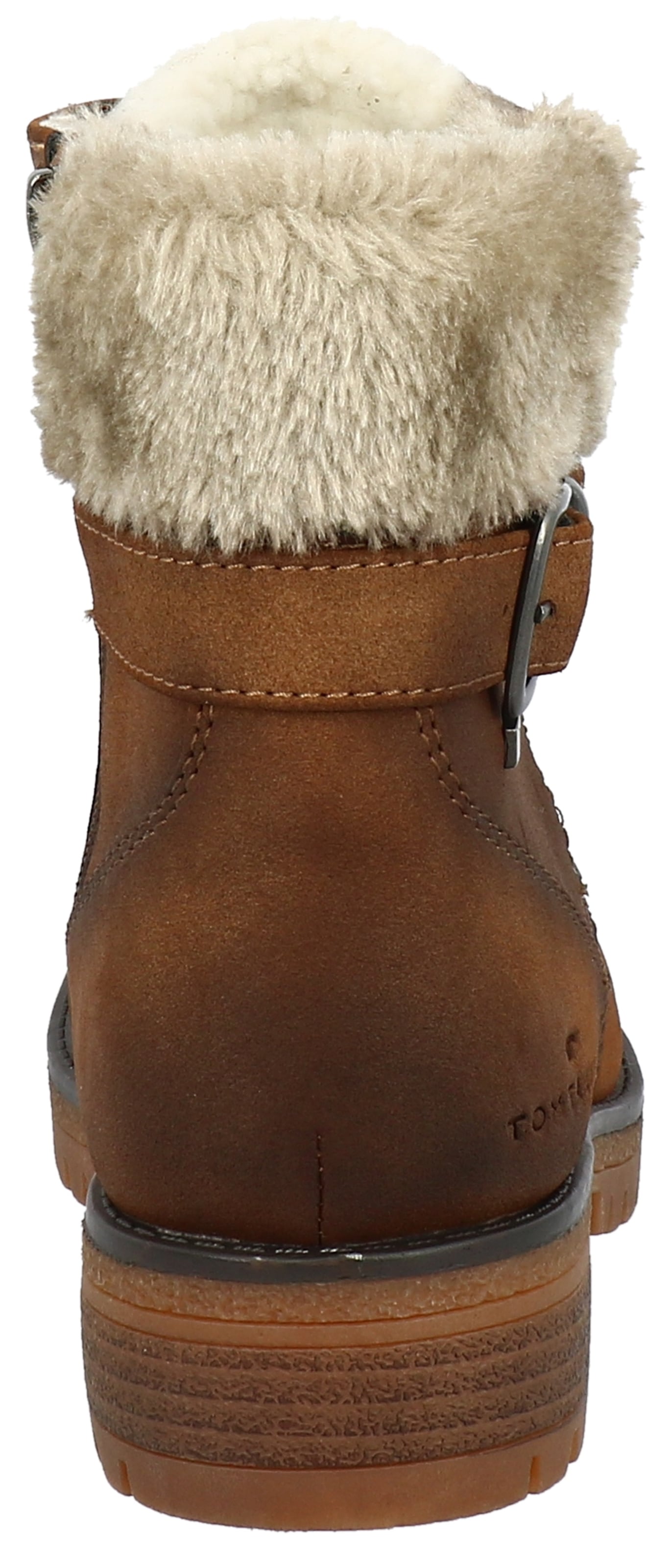 TOM TAILOR Winterboots, Blockabsatz, Schnürboots, Winterstiefelette, modische Zierschnalle