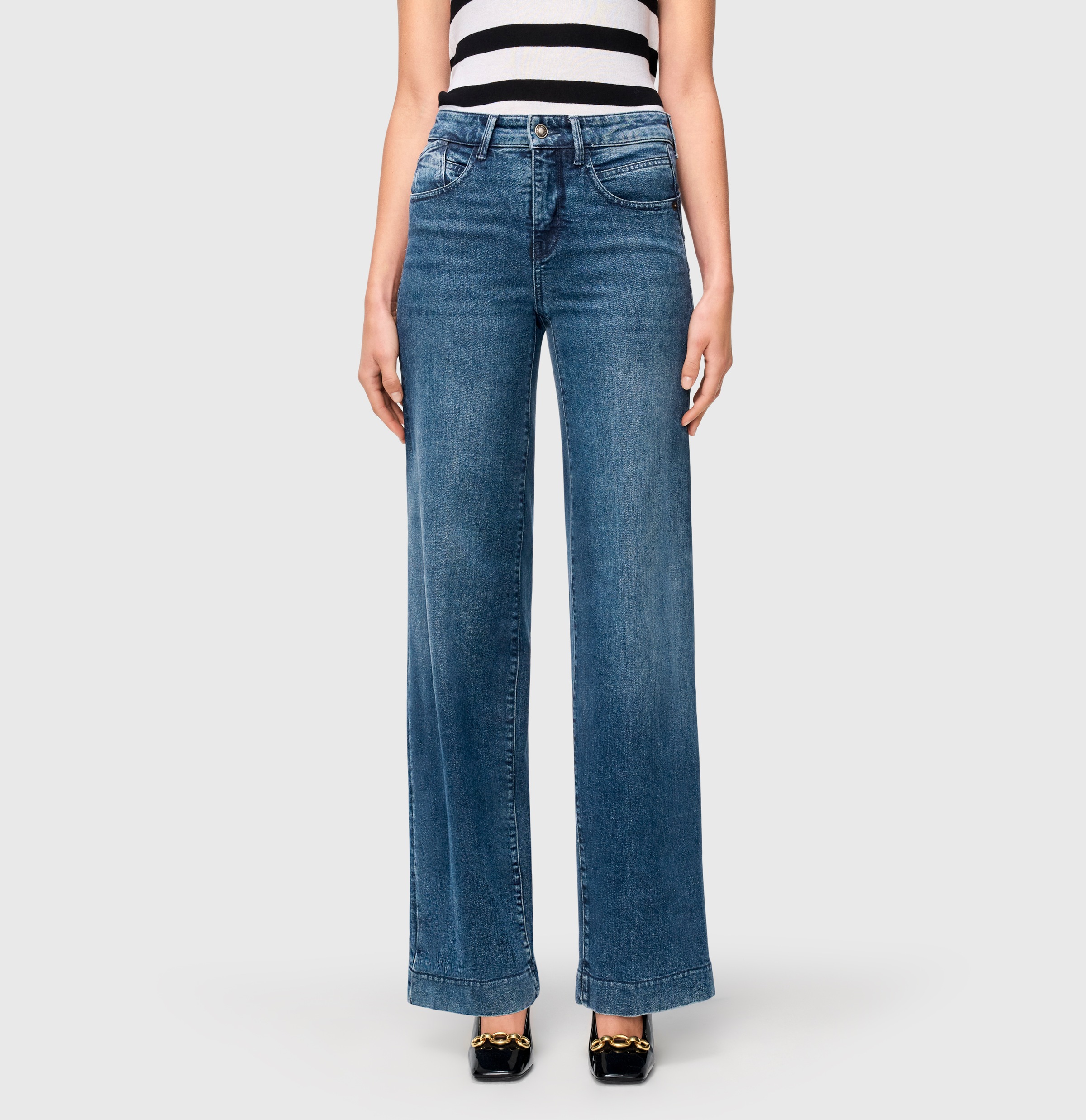 MAC Jerseyhose »Shirt-Hose Palazzo Cropped«
