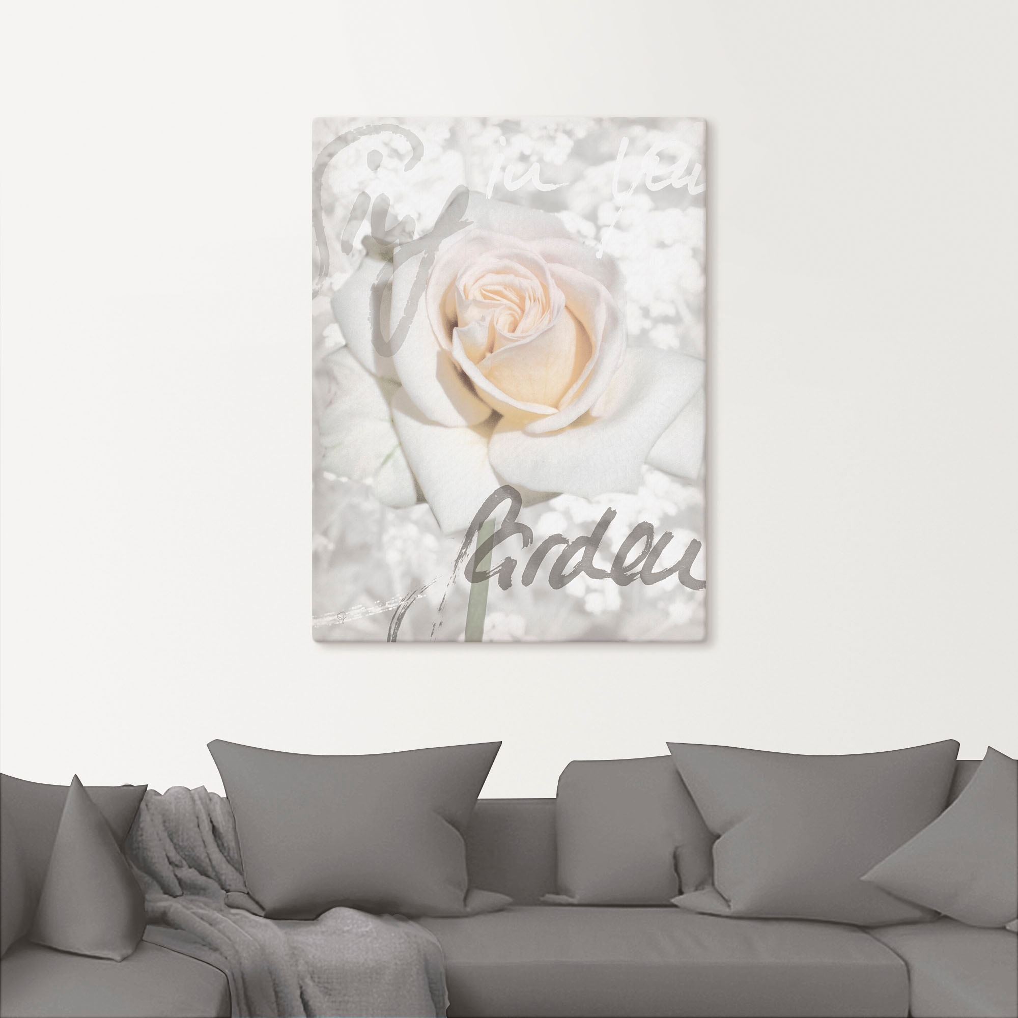 Artland Wandbild »In Lettern - Rose«, Blumen, (1 St.), als Alubild, Outdoorbild, Leinwandbild, Poster in verschied. Grössen