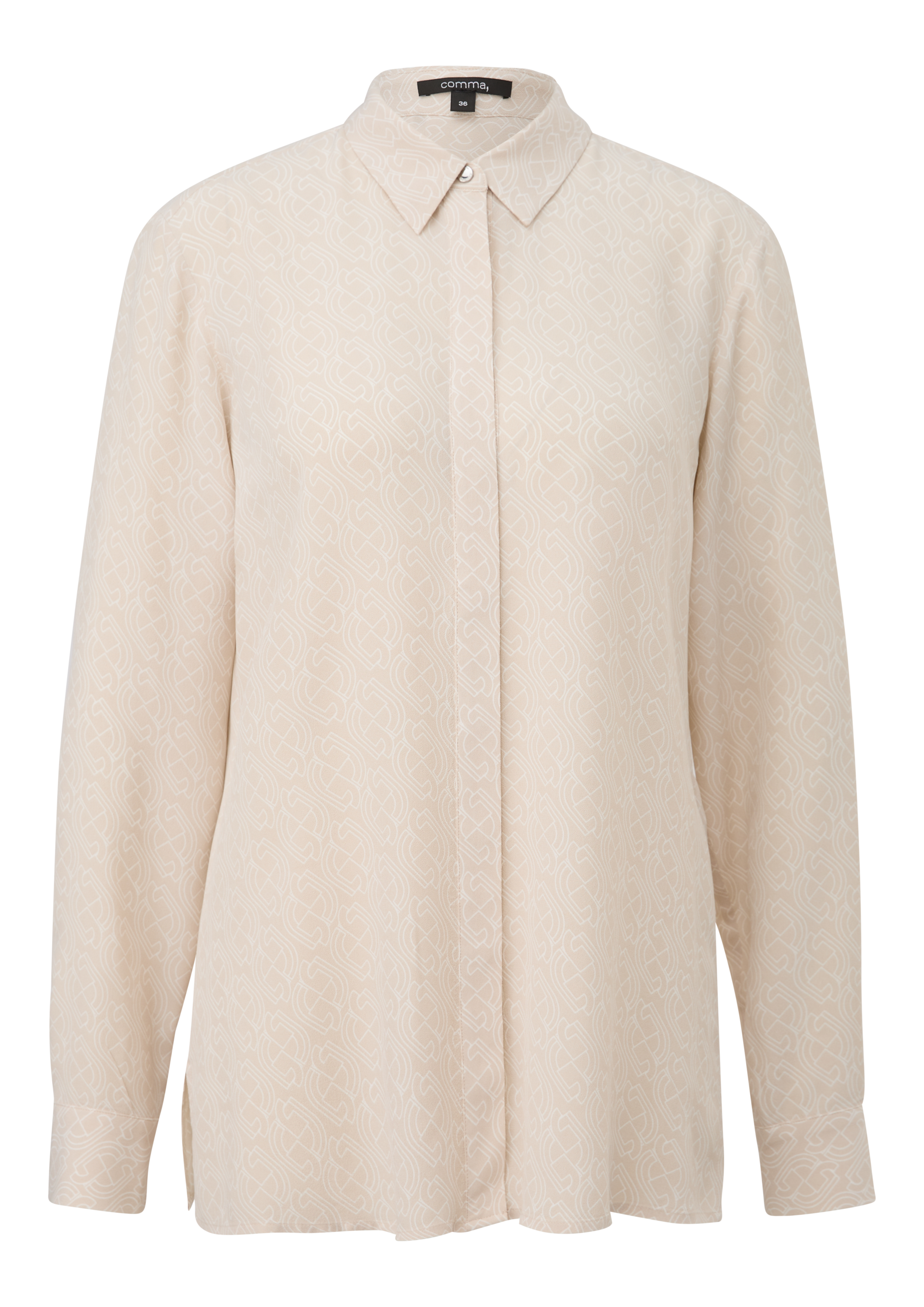 Comma Langarmbluse aus Viskose, mit Minimal-Muster