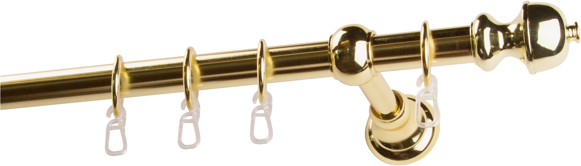 GARESA Gardinenstange "ANDREA" Ø 20 mm 1 läufig-läufig Wunschmaßlänge Vorhanggarnitur, verlängerbar, Endknopf Profil klein, mit Ringen