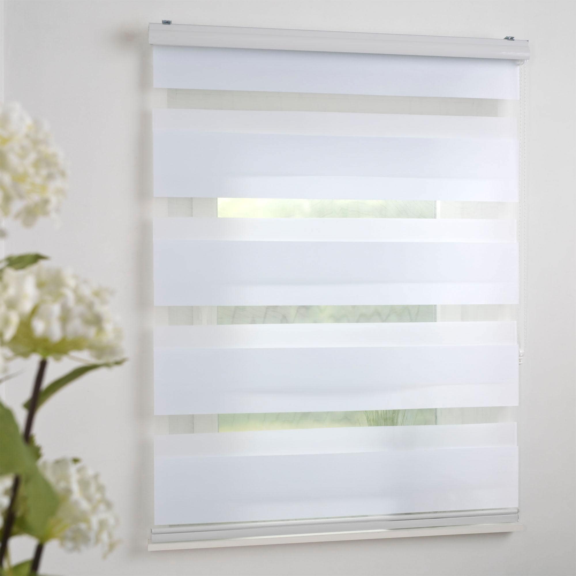 Liedeco Doppelrollo »DUO-Rollo mit 20 cm Streifen«, Lichtschutz, mit Bohren, im Fixmass