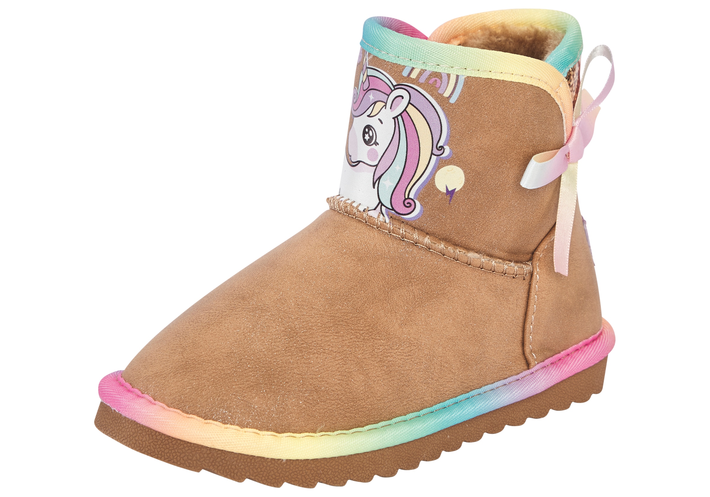 Disney Schlupfboots »UNICORN« Winterschuhe, Winterboots, Snowboots, Schlupfstiefel, gefüttert