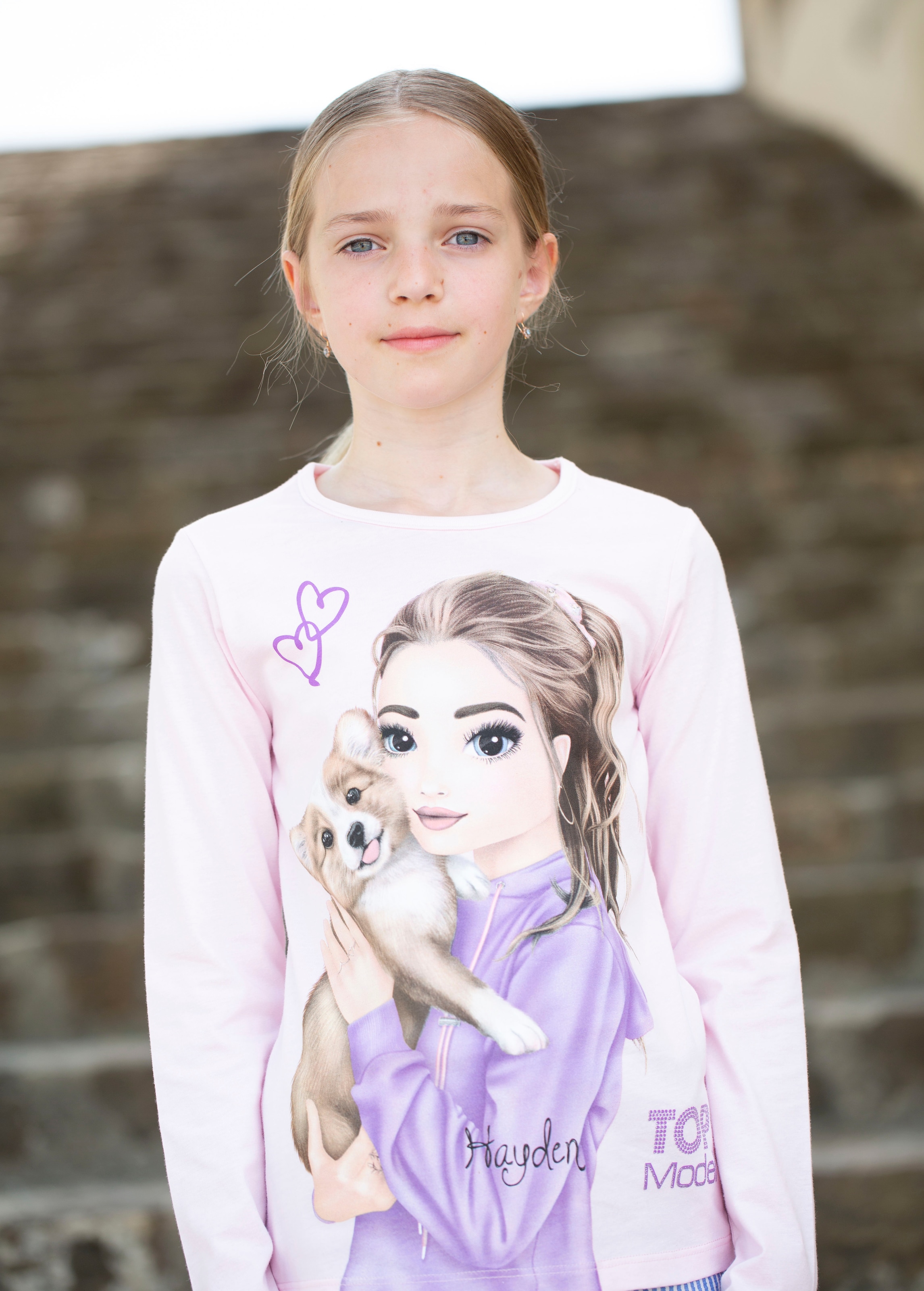 TOPModel Langarmshirt mit grossem TOP Model Frontmotiv