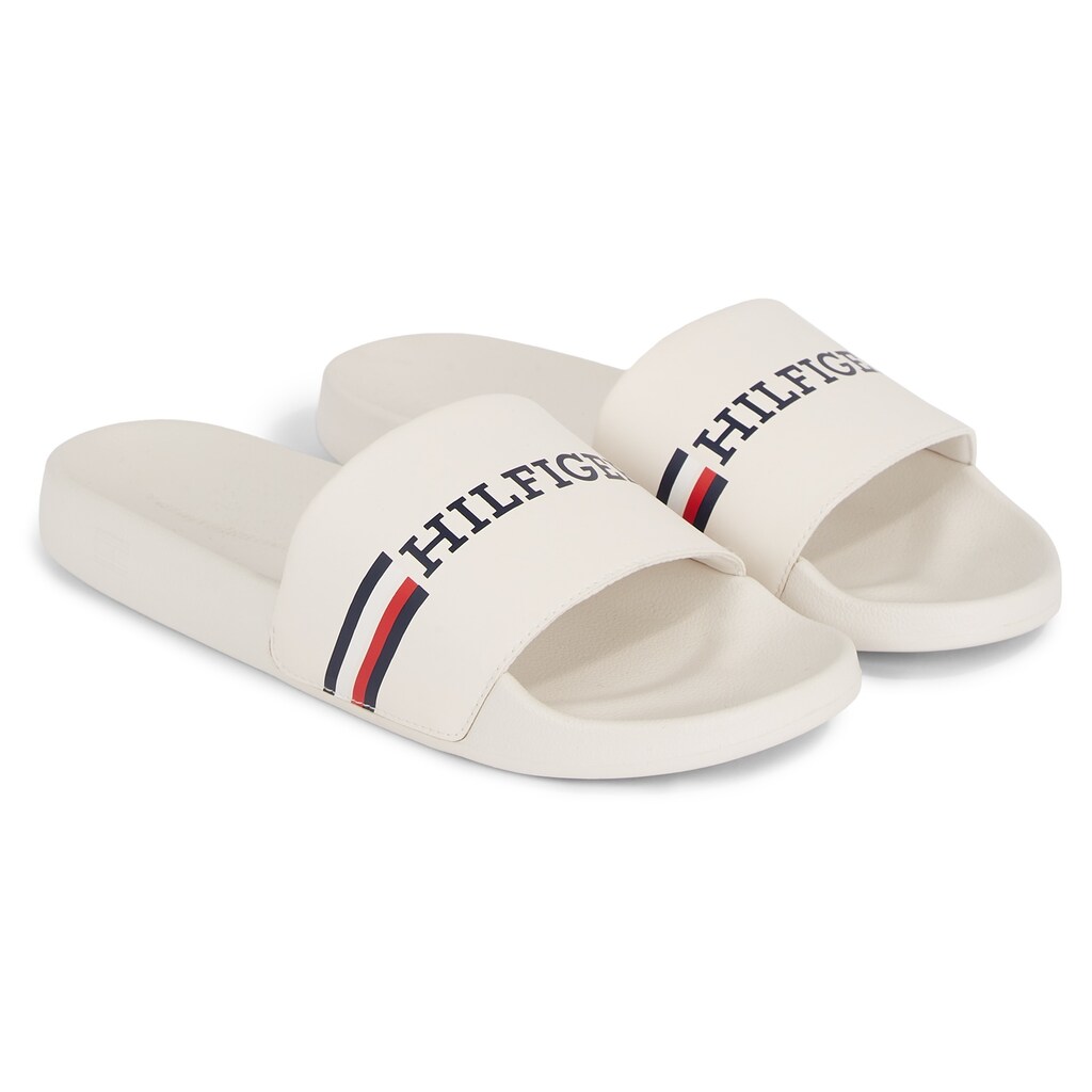 Tommy Hilfiger Pantolette »CORPORATE FLAG POOL SLIDE«, mit breiter Bandage