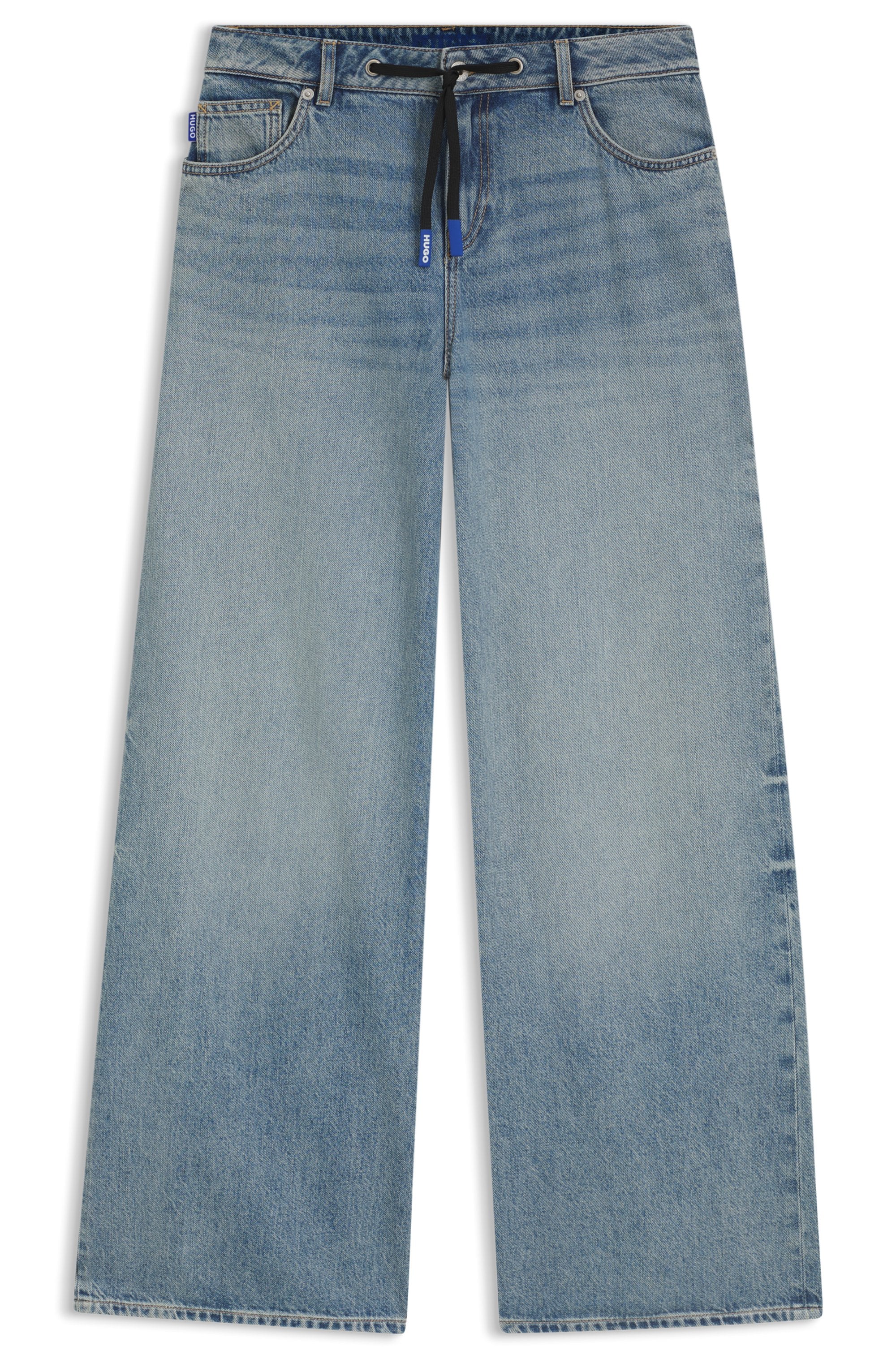 HUGO Blue Weite Jeans »Gobana«, Baggy Jeans mit Kordelzug zum Binden