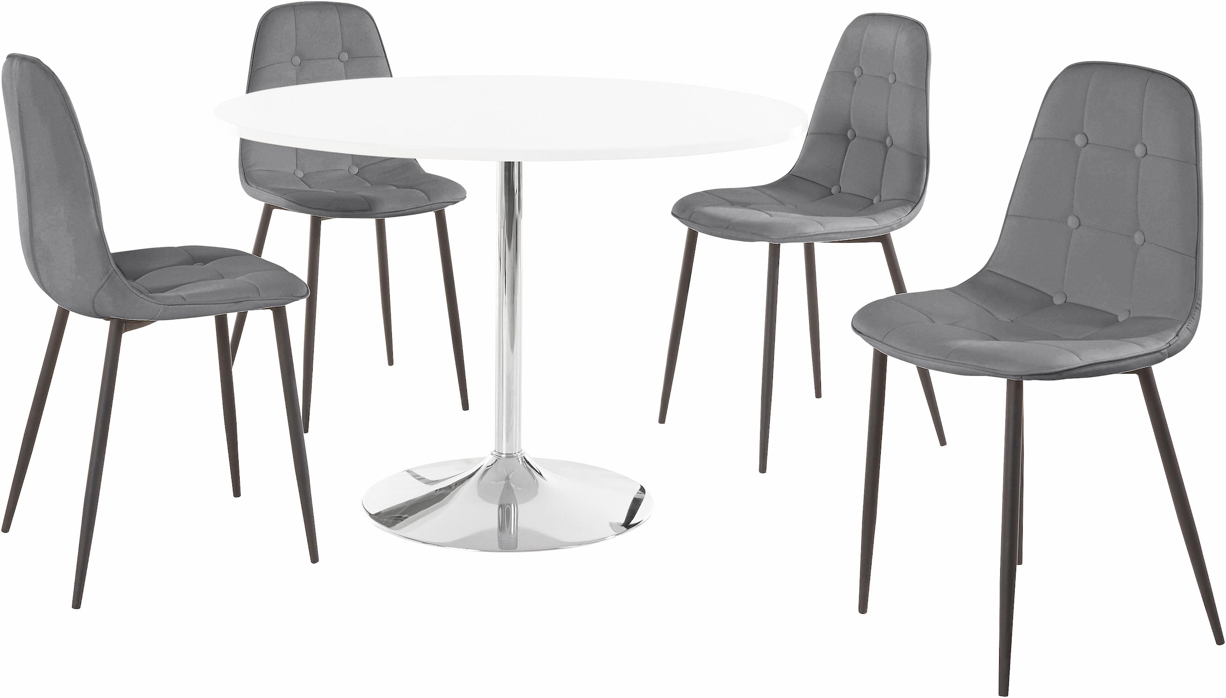 INOSIGN Essgruppe, (Set, 5 tlg.), mit rundem Tisch in weiss Hochglanz