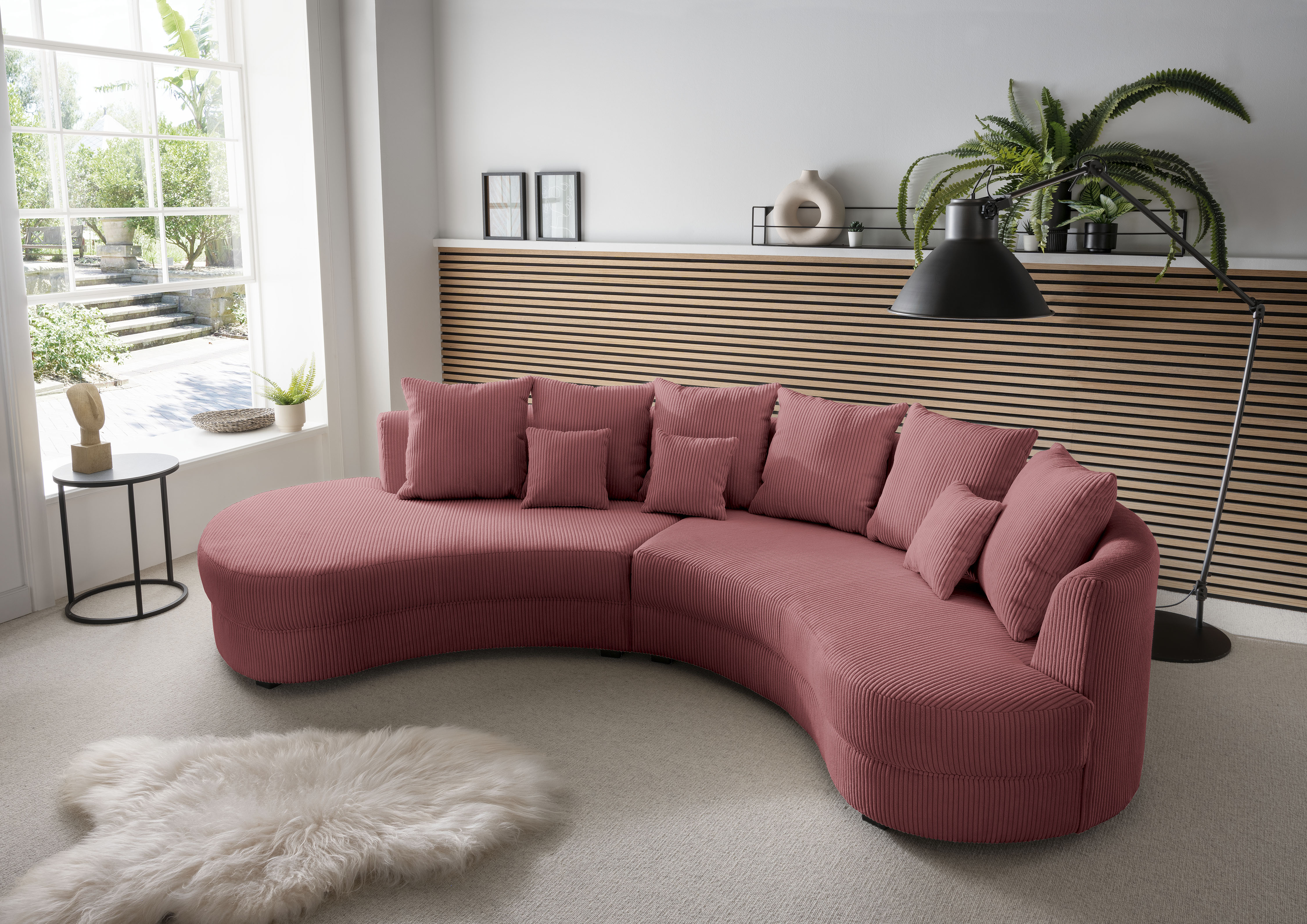 Home affaire Ecksofa "Limoncello modern & bequem, organische Formensprache" zwei verschiedene Fussfarben wählbar