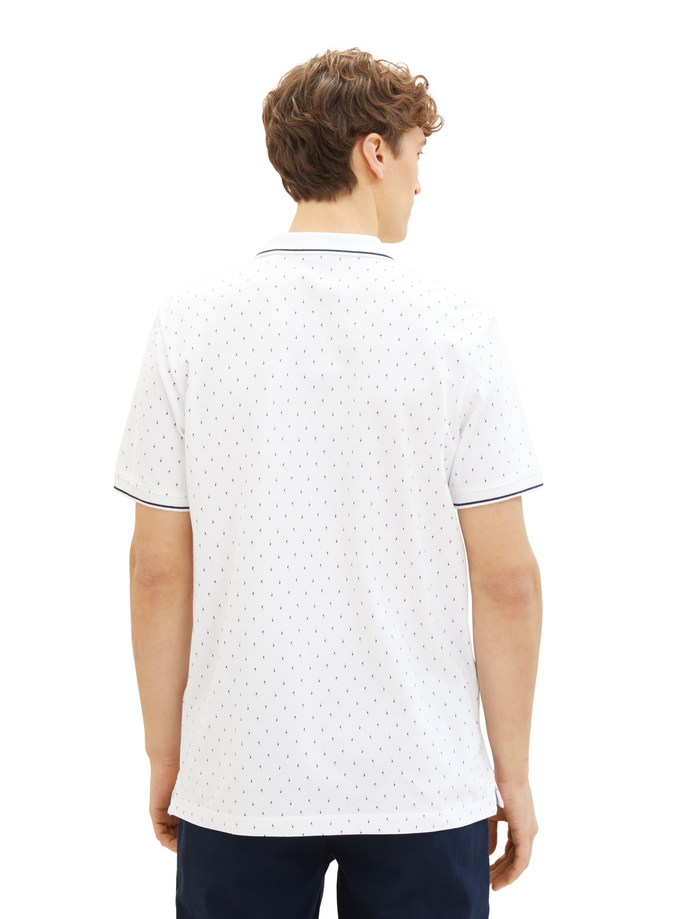 TOM TAILOR Denim Poloshirt, mit Minimal-Print und aus reiner Baumwolle