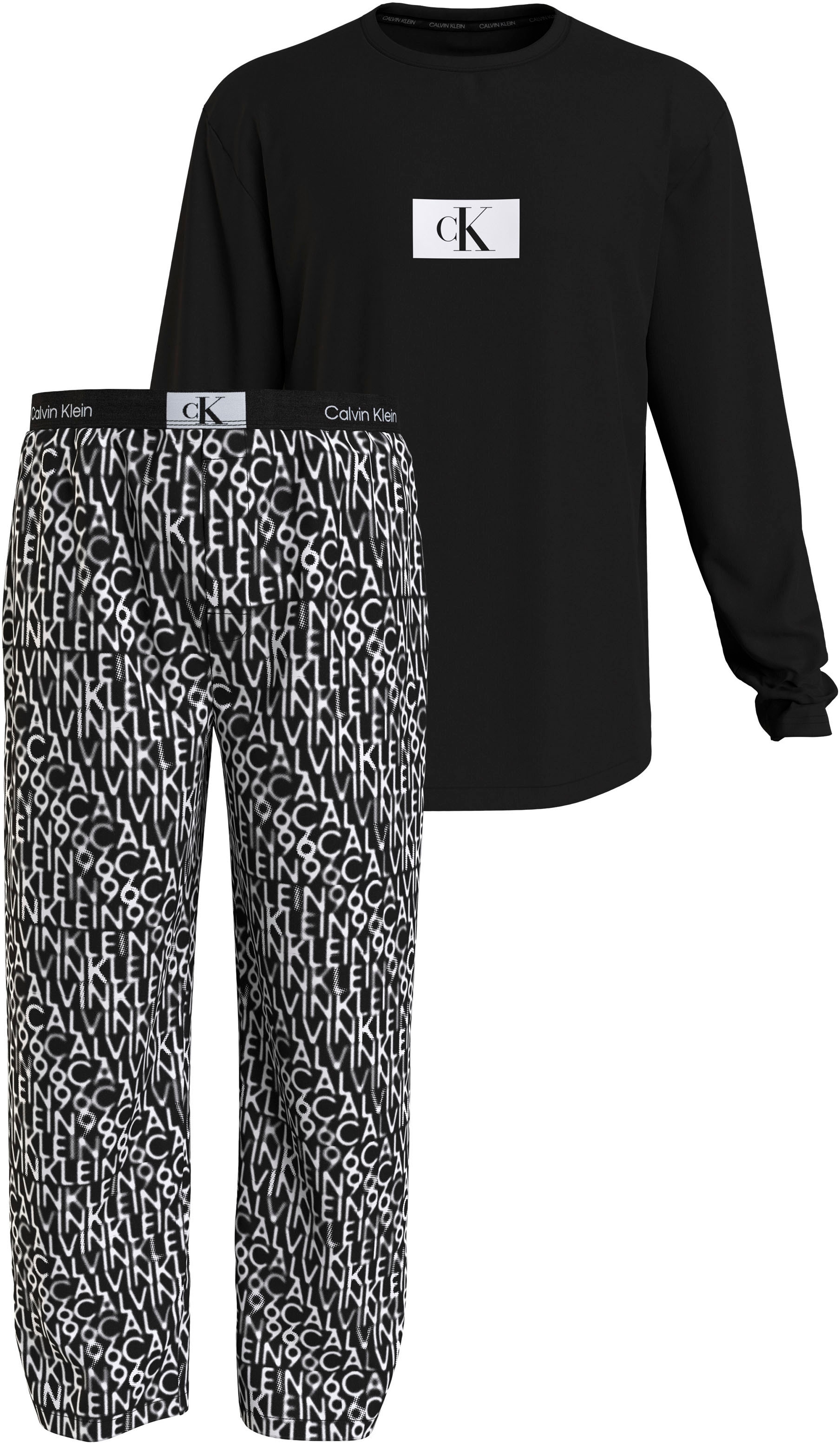 Schlafanzug »L/S PANT SET«, (Set, 2 tlg.), mit geradem Bein