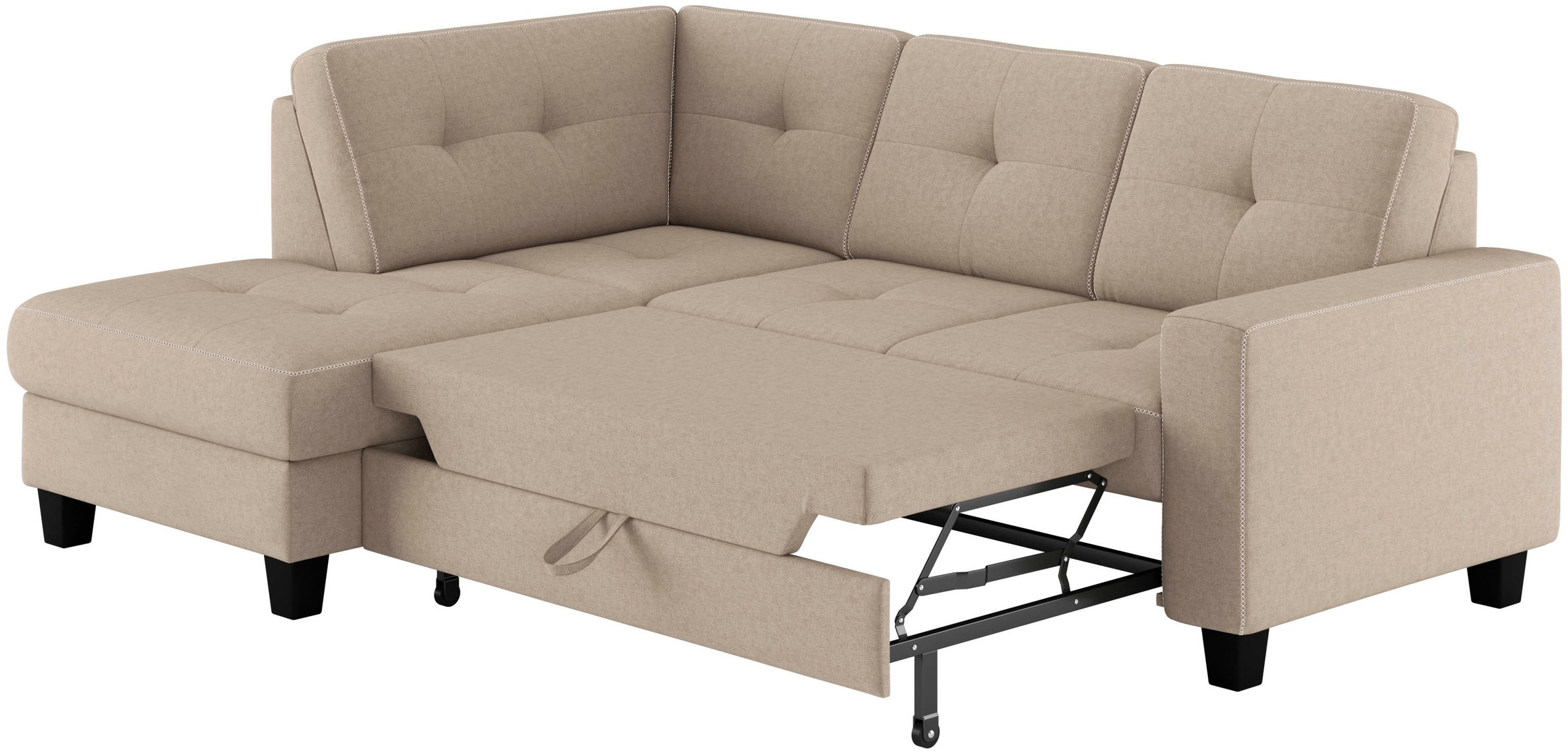 Places of Style Ecksofa »Varese«, Kreuznaht in beige