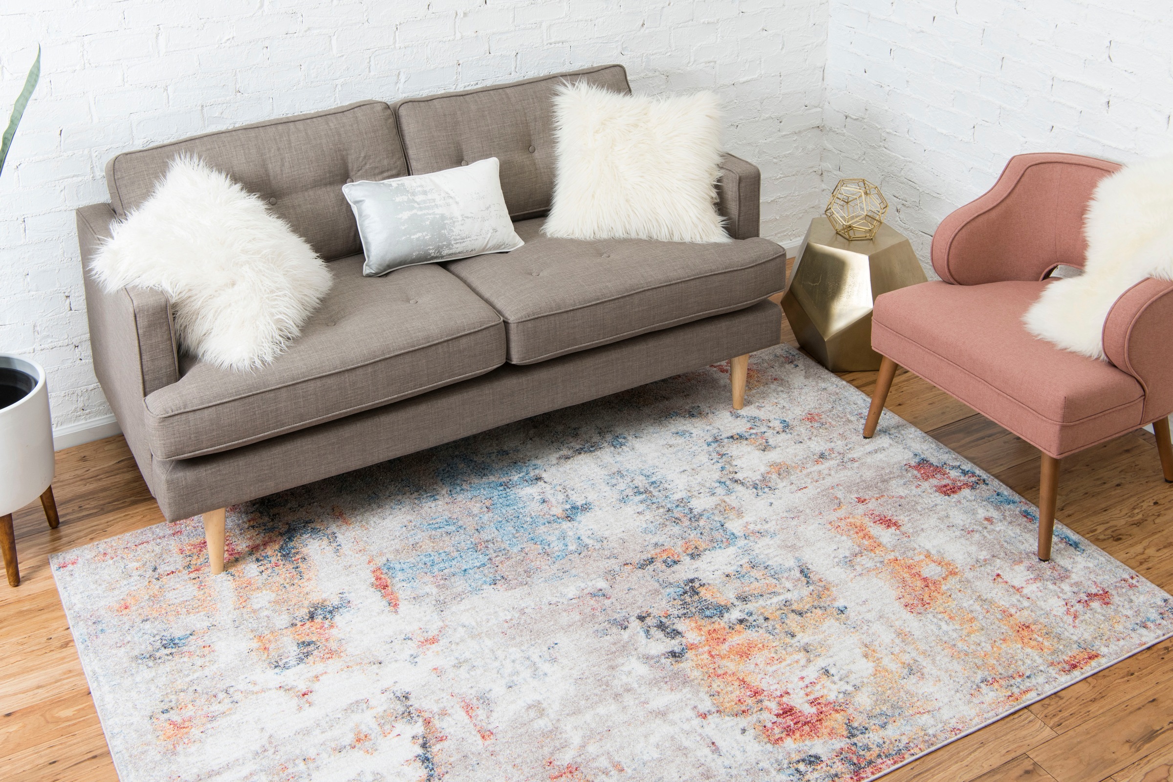 Myflair Möbel & Accessoires Teppich »Coloured«, rechteckig, 8 mm Höhe, Kurzflor, gewebt, modernes Design, ideal im Wohnzimmer & Schlafzimmer