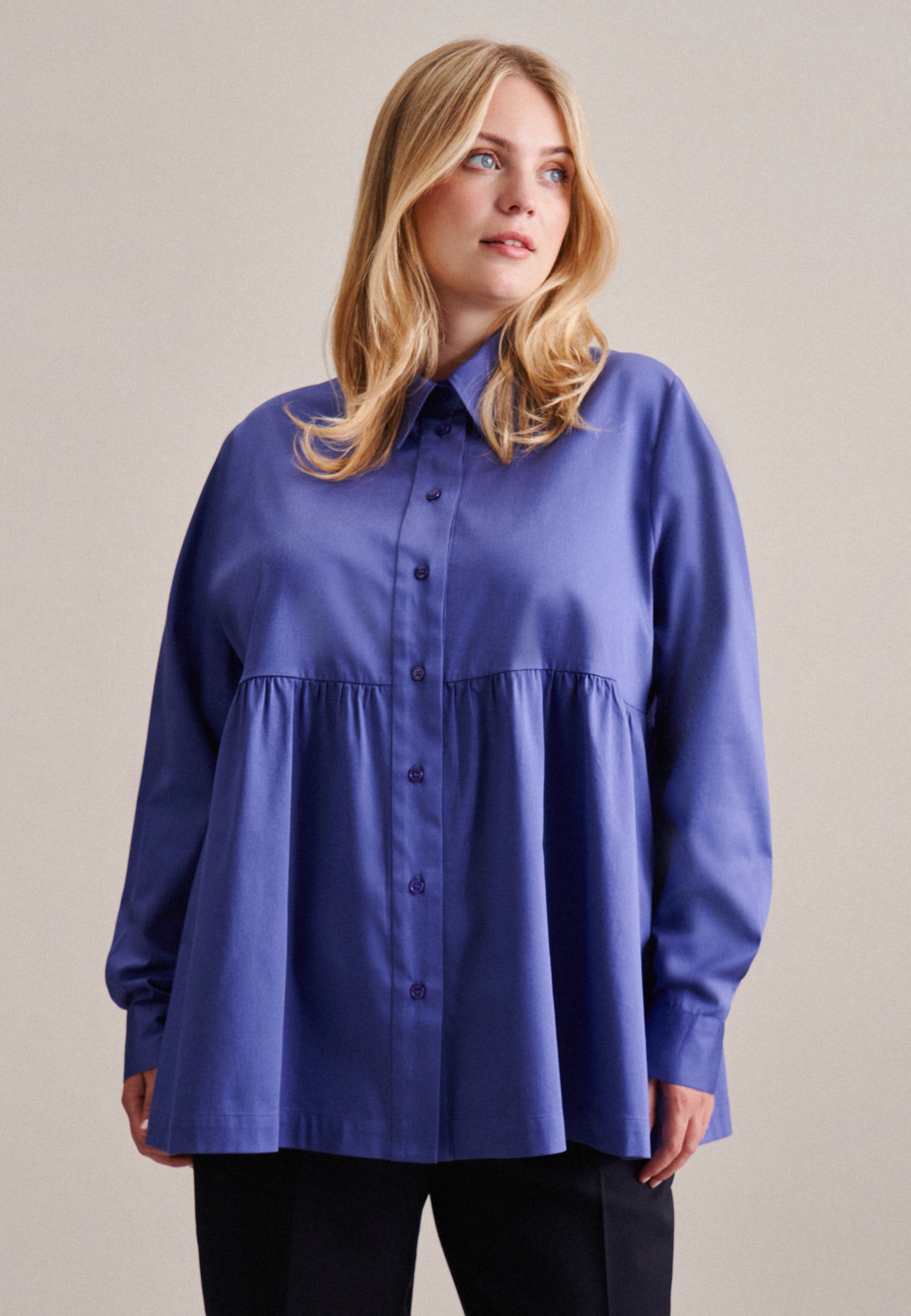 seidensticker Hemdbluse »Schwarze Rose« Langarm Kragen Uni