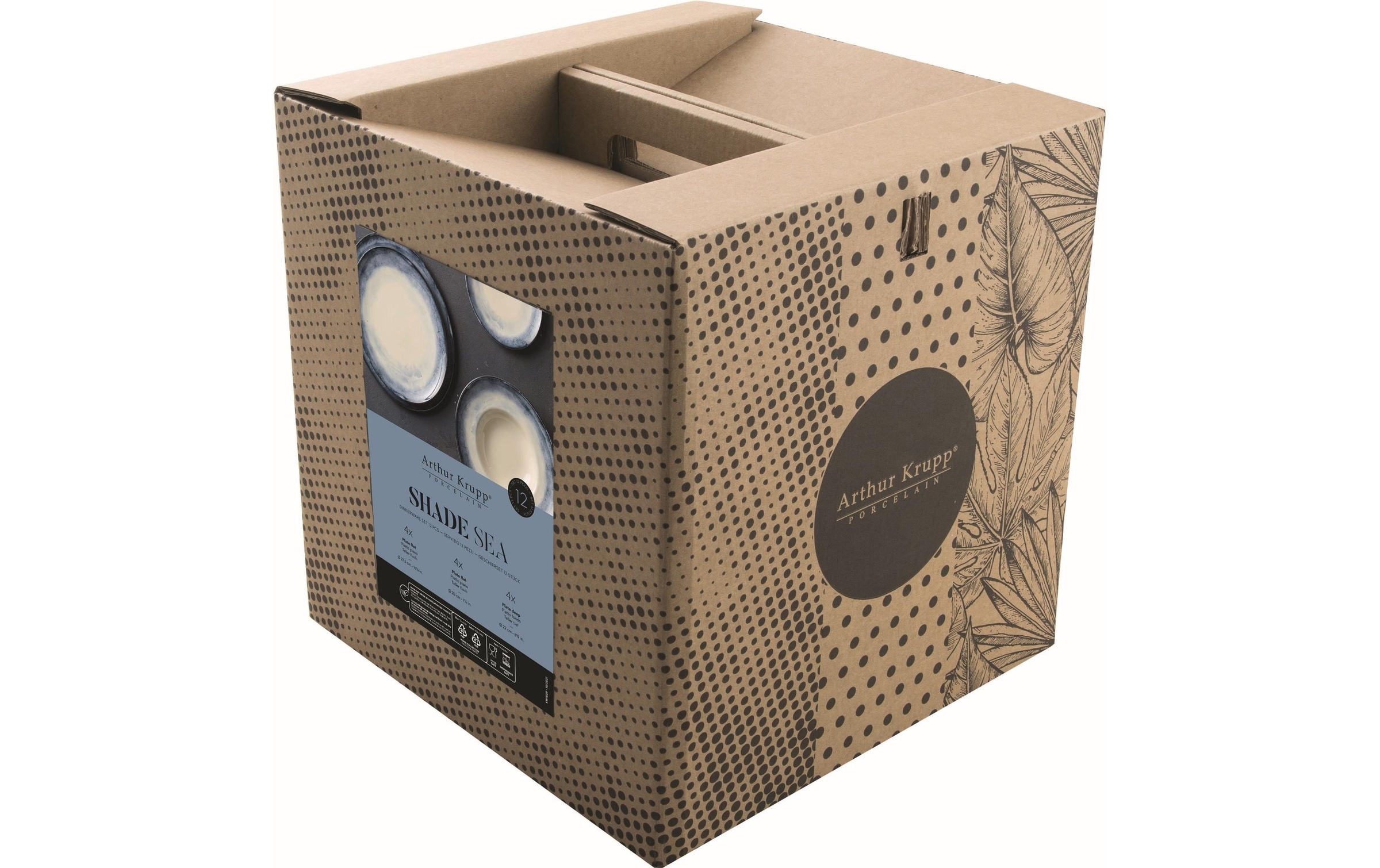 Arthur Krupp Kombiservice »Geschirrset Shade Sea 12tlg.«, (12 tlg.)