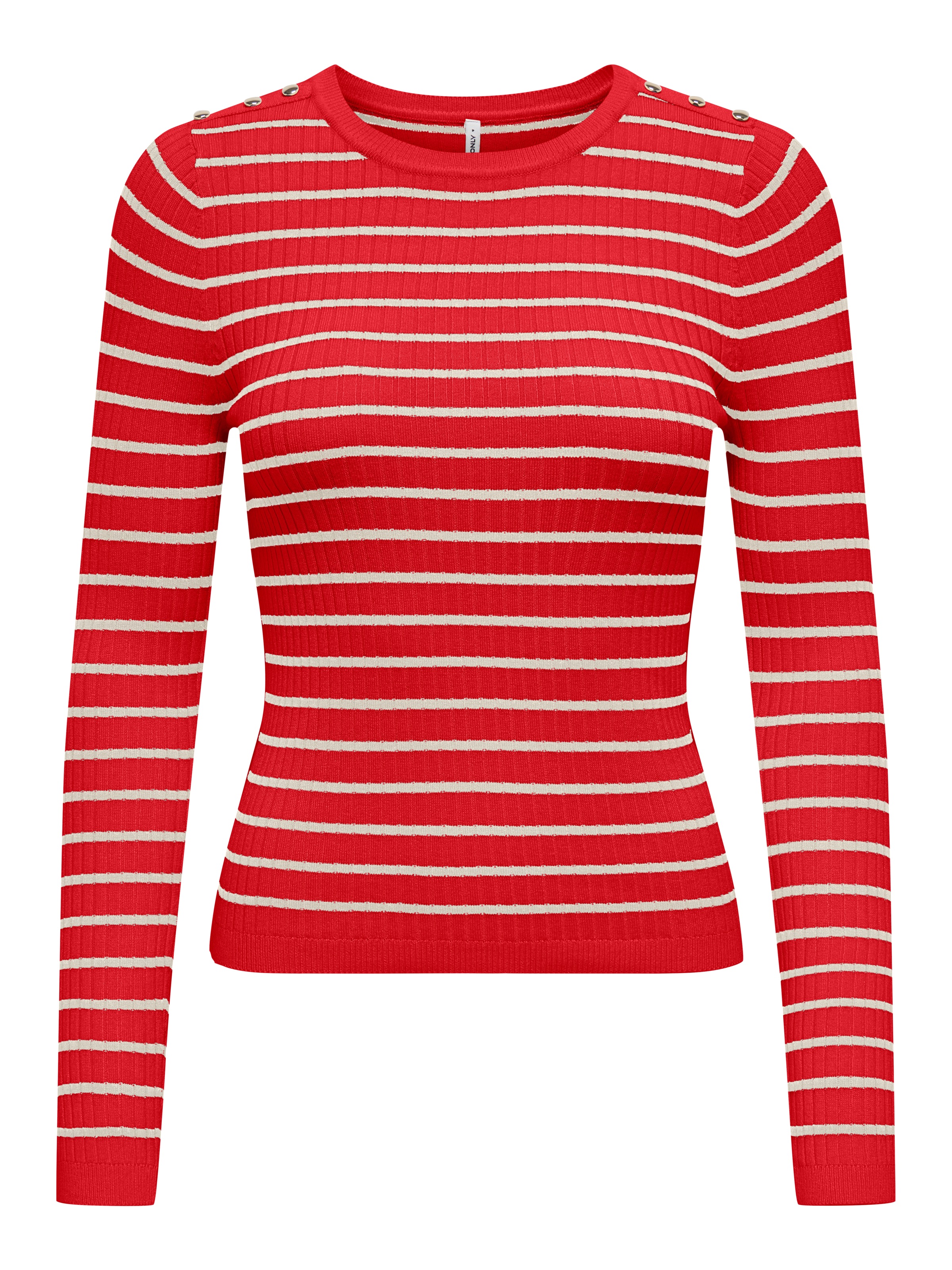 ONLY Strickpullover »ONLMILA LS STRIPE BUTTON O-NECK CC KNT«