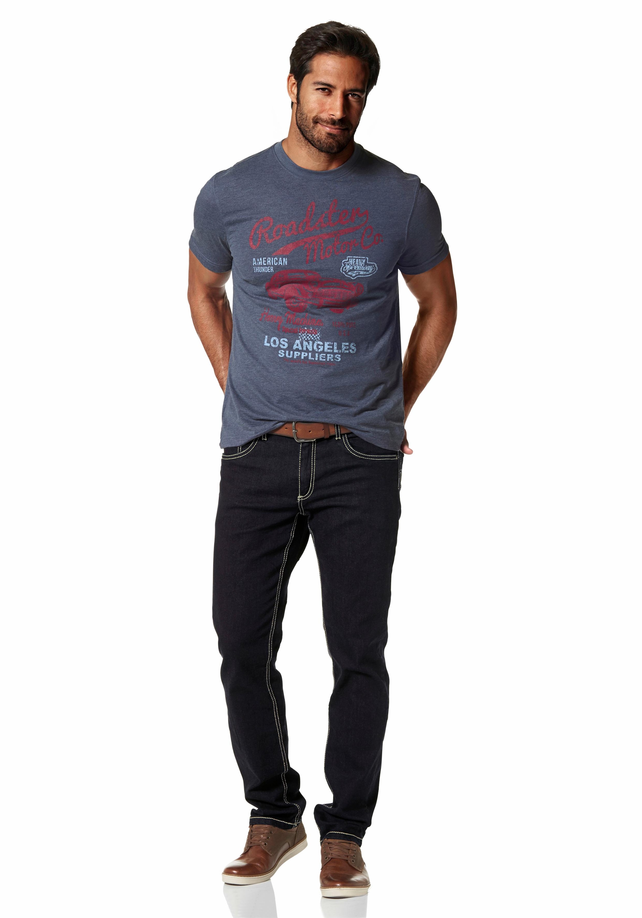 Arizona T-Shirt, Kurzarm, melierte Optik, Rundhals, aus Baumwollmischung