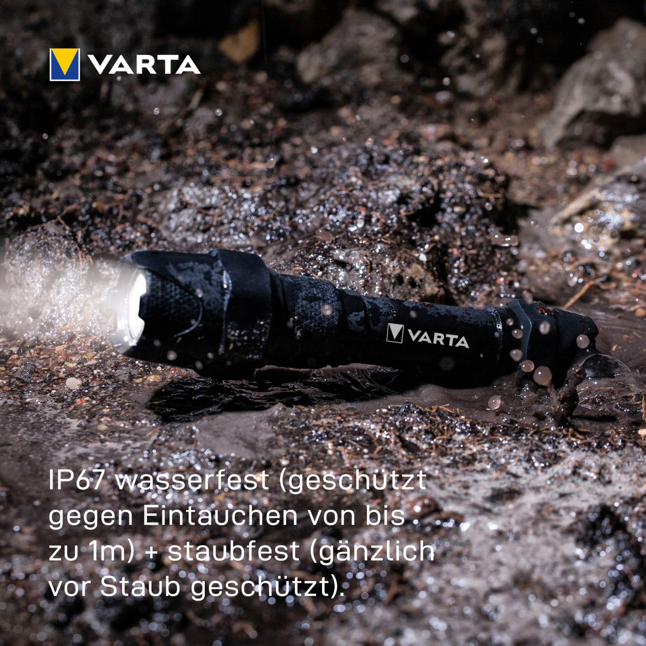 VARTA Taschenlampe »Indestructible F30 Pro 6 Watt LED«, wasser- und staubdicht, stossabsorbierend, eloxiertes Aluminium Gehäuse