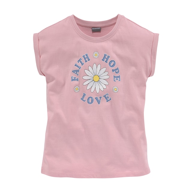 ✵ KIDSWORLD T-Shirt »FAITH HOPE LOVE«, in weiter legerer Form günstig  bestellen | Jelmoli-Versand