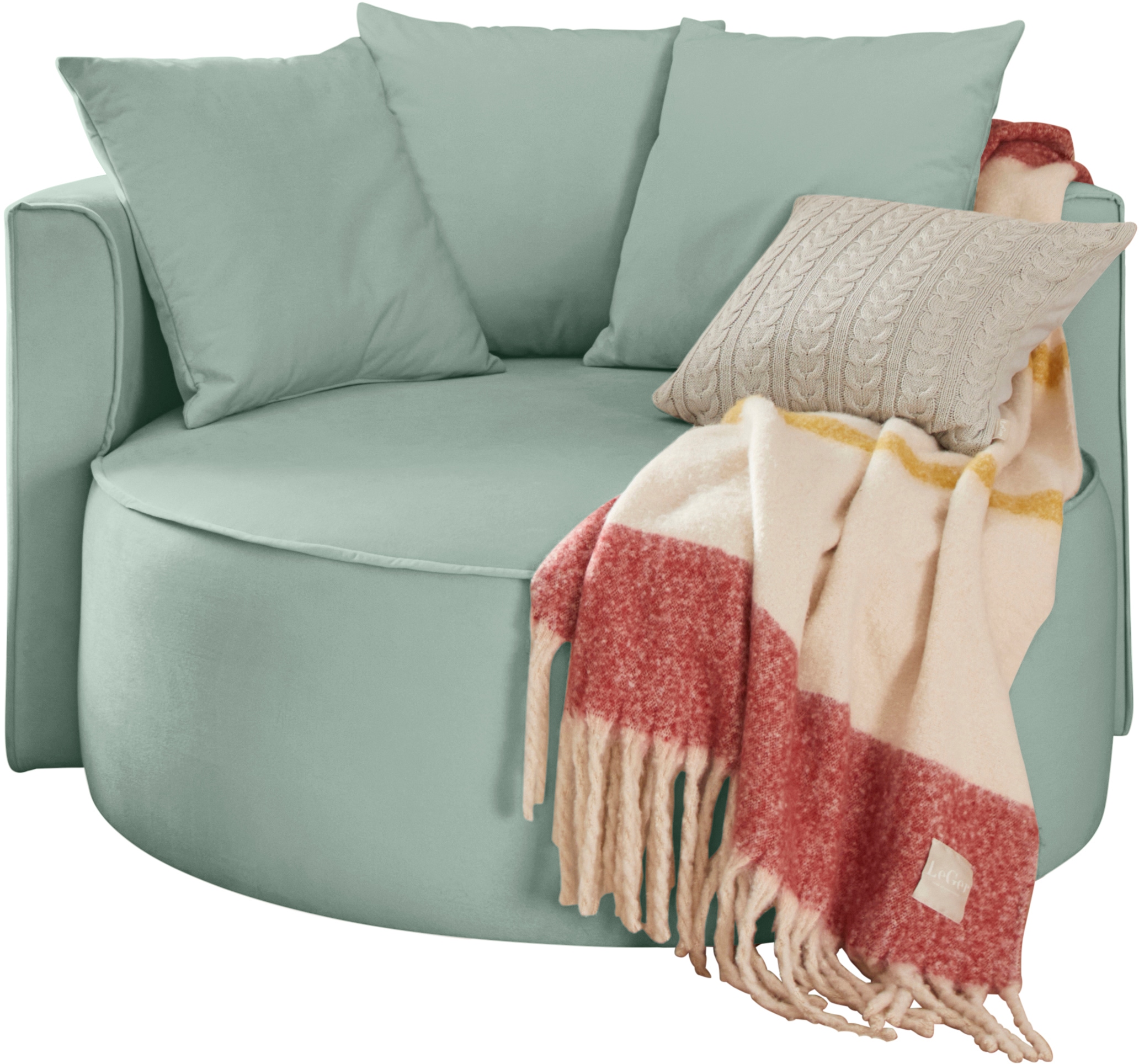 LeGer Home by Lena Gercke XXL-Sessel »Isalie, Lesesessel, Loveseat, inklusive Zierkissen«, extra grosse Sitzfläche, optional mit Hocker, Cord, Samt, Bouclé