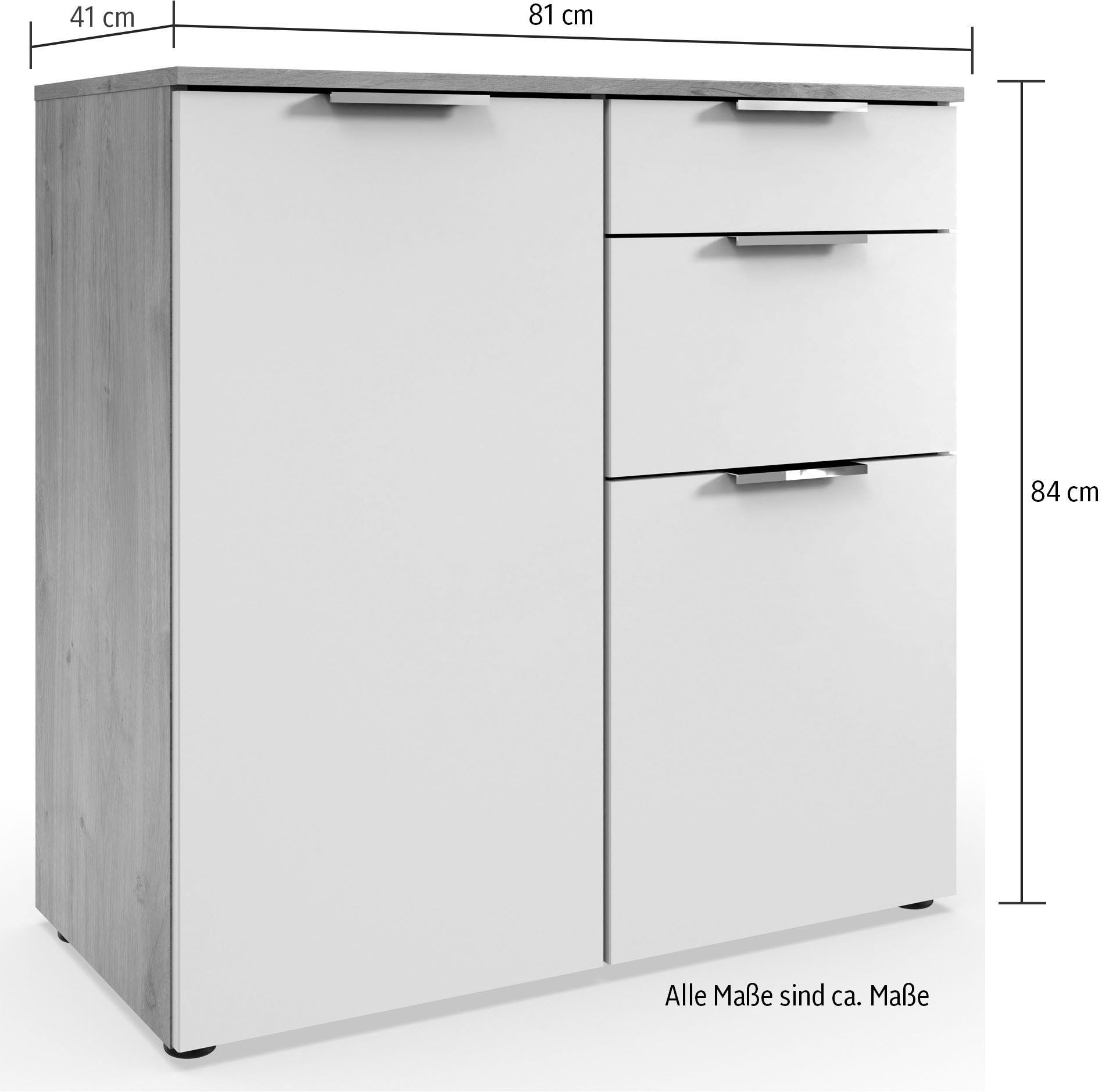 Wimex Kombikommode »Level by fresh to go«, 2-türig, mit 2 Schubladen und soft-close Funktion, 81cm breit