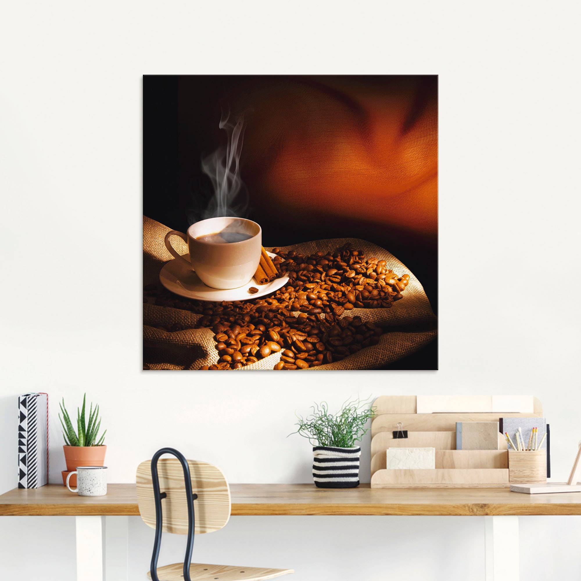 Artland Glasbild »Dampfende Tasse Kaffee«, Getränke, (1 St.), in verschiedenen Grössen