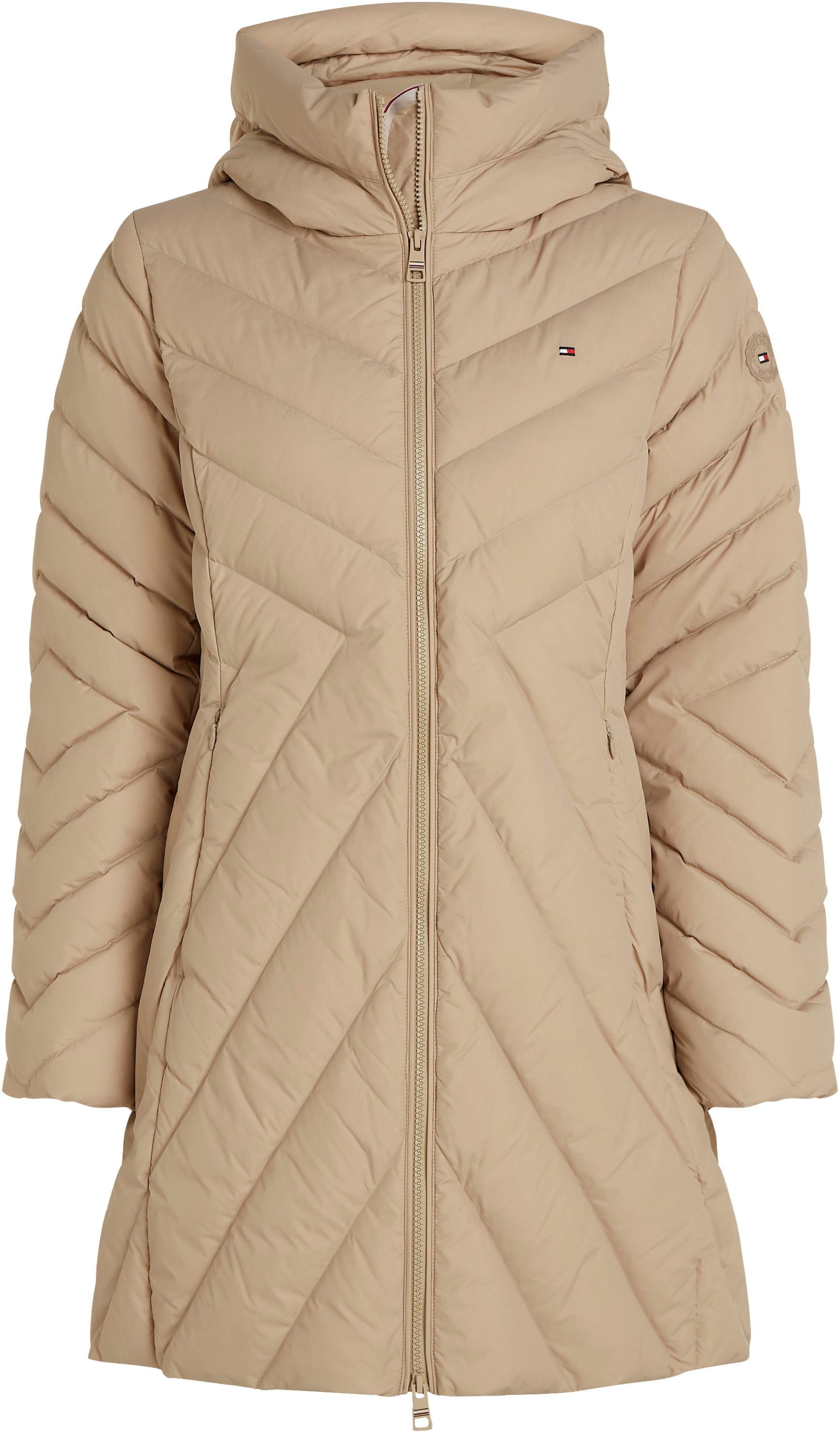 Tommy Hilfiger Steppmantel »CHEVRON MW PADDED COAT«, mit mittelstarker Wattierung und Tommy Hilfiger Markenlabel