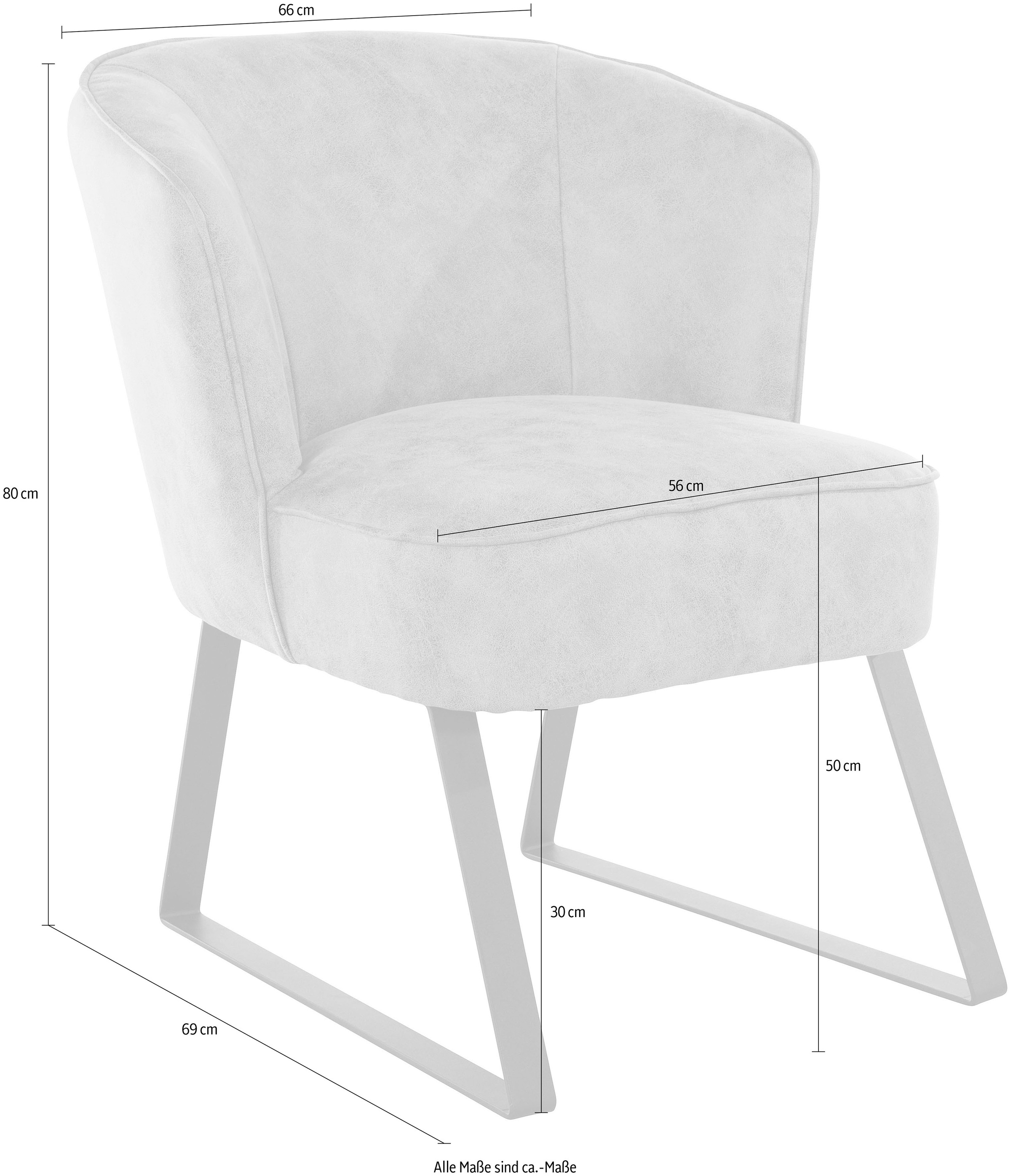 exxpo - sofa fashion Sessel »Americano, Loungesessel«, mit Keder und Metallfüssen, Bezug in verschiedenen Qualitäten, 1 Stck.