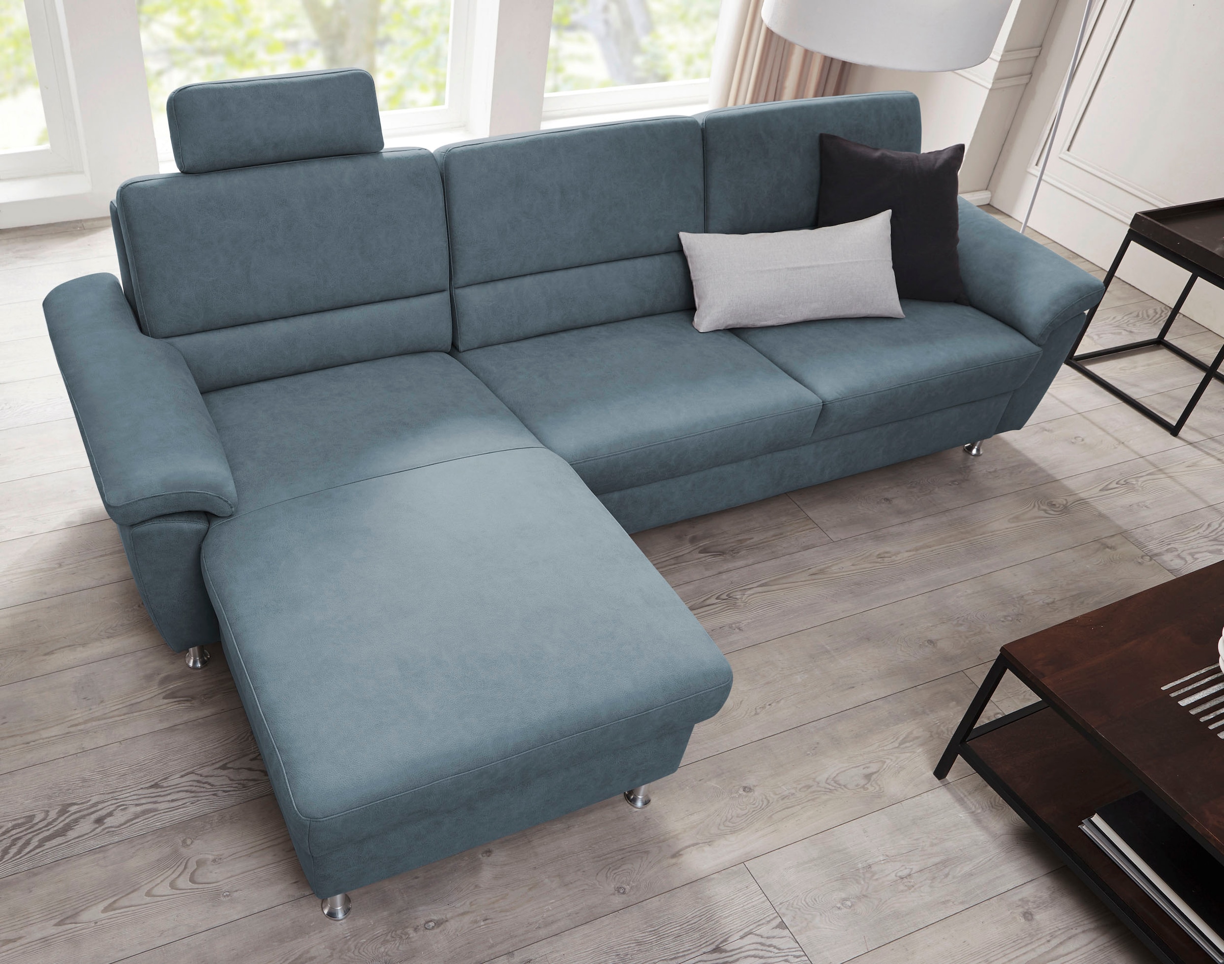 CALIZZA INTERIORS Ecksofa »Onyx L-Form«, Recamiere links oder rechts, wahlweise mit Bettfunktion, Breite 270 cm